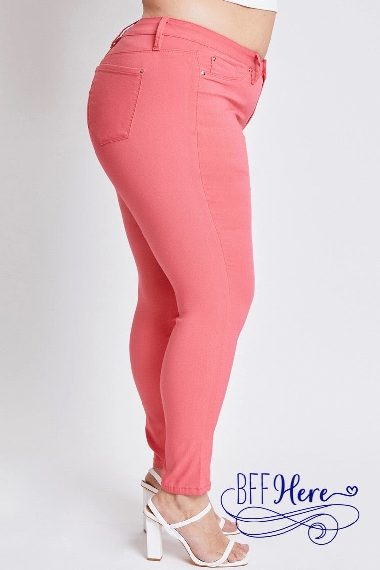 Spring Fling Hyperstretch Mid-Rise Skinny Jean / Choice of Color by YMI - BFF Here