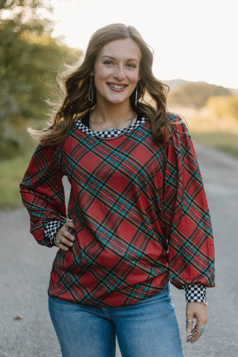 Merry and Checked Top by Sterling Kreek - BFF Here