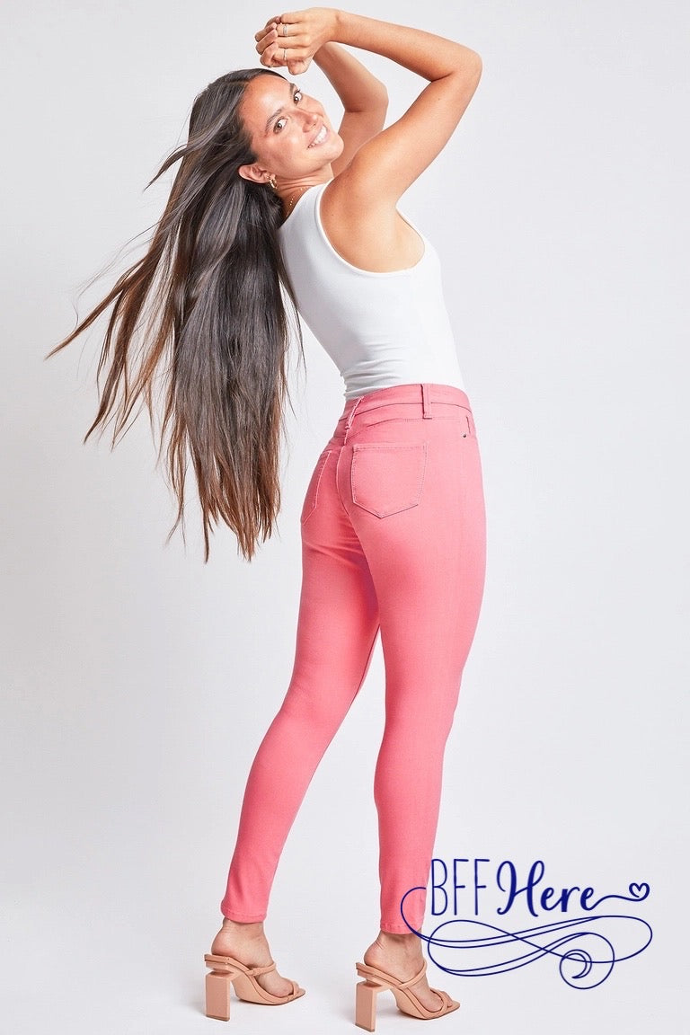 Spring Fling Hyperstretch Mid-Rise Skinny Jean / Choice of Color by YMI - BFF Here