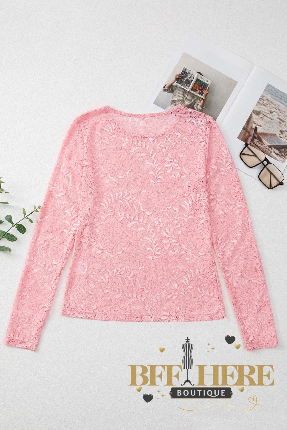 Pretty In Pink Lace Mesh Top - BFF Here