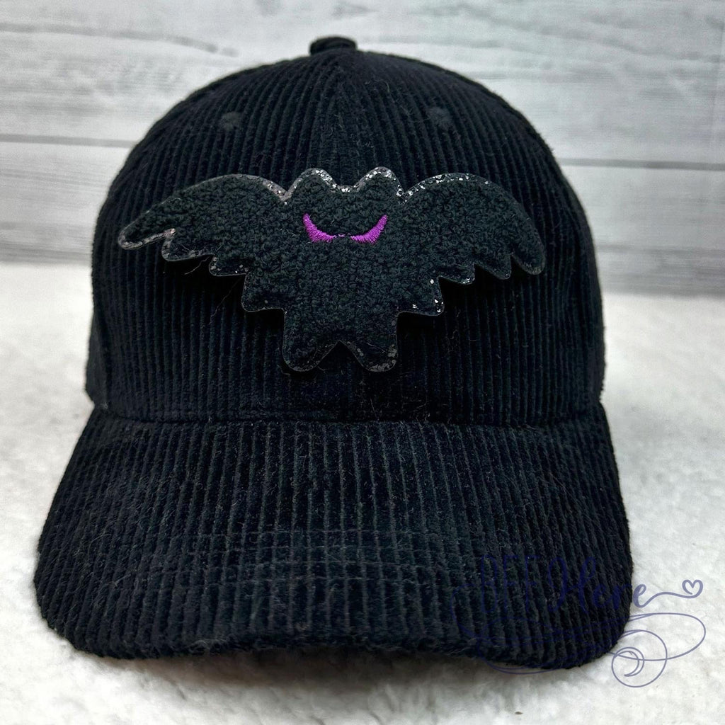 Hauntingly Chic: Halloween Corduroy Hat with Chenille Accent / Choice of Style - BFF Here