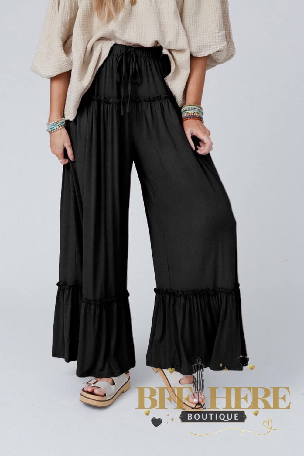 Free Spirit Ruffle Wide Leg Pant - BFF Here