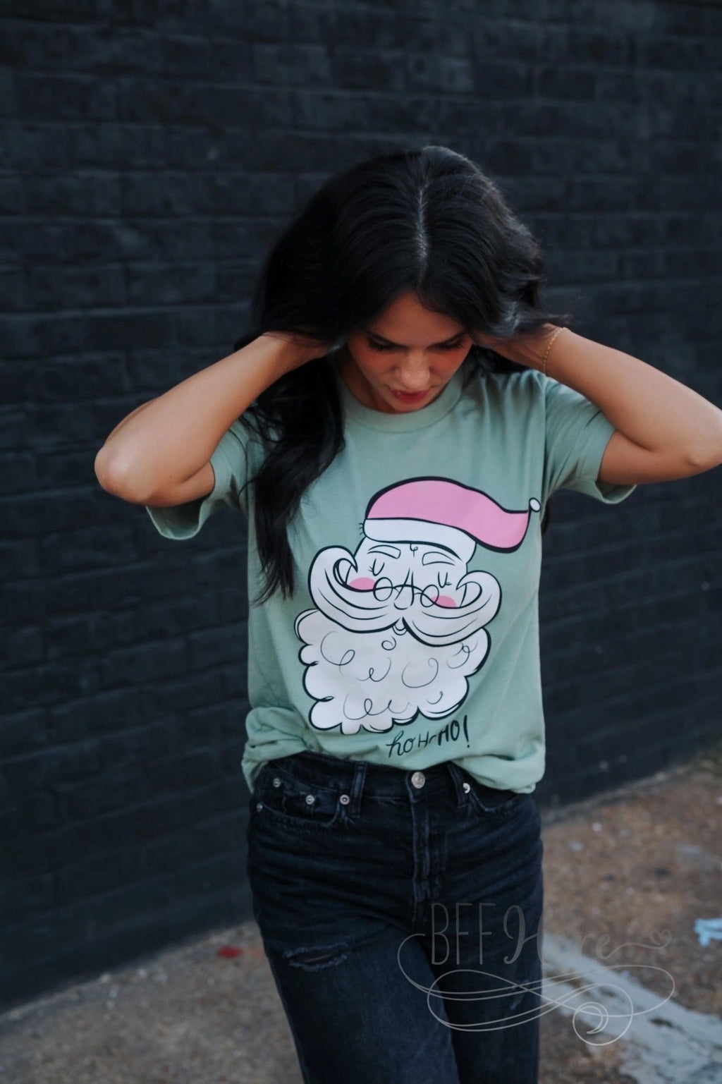 Timeless Claus: Vintage Santa Tee - BFF Here