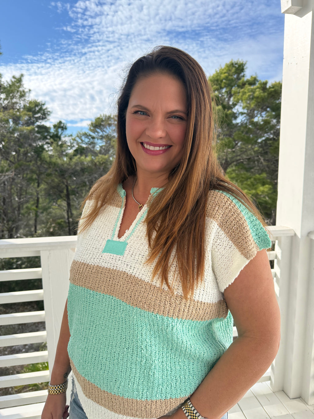 Short Sleeve Color Block Stripe Top by Sew In Love (Ships 2-3 weeks) - BFF Here