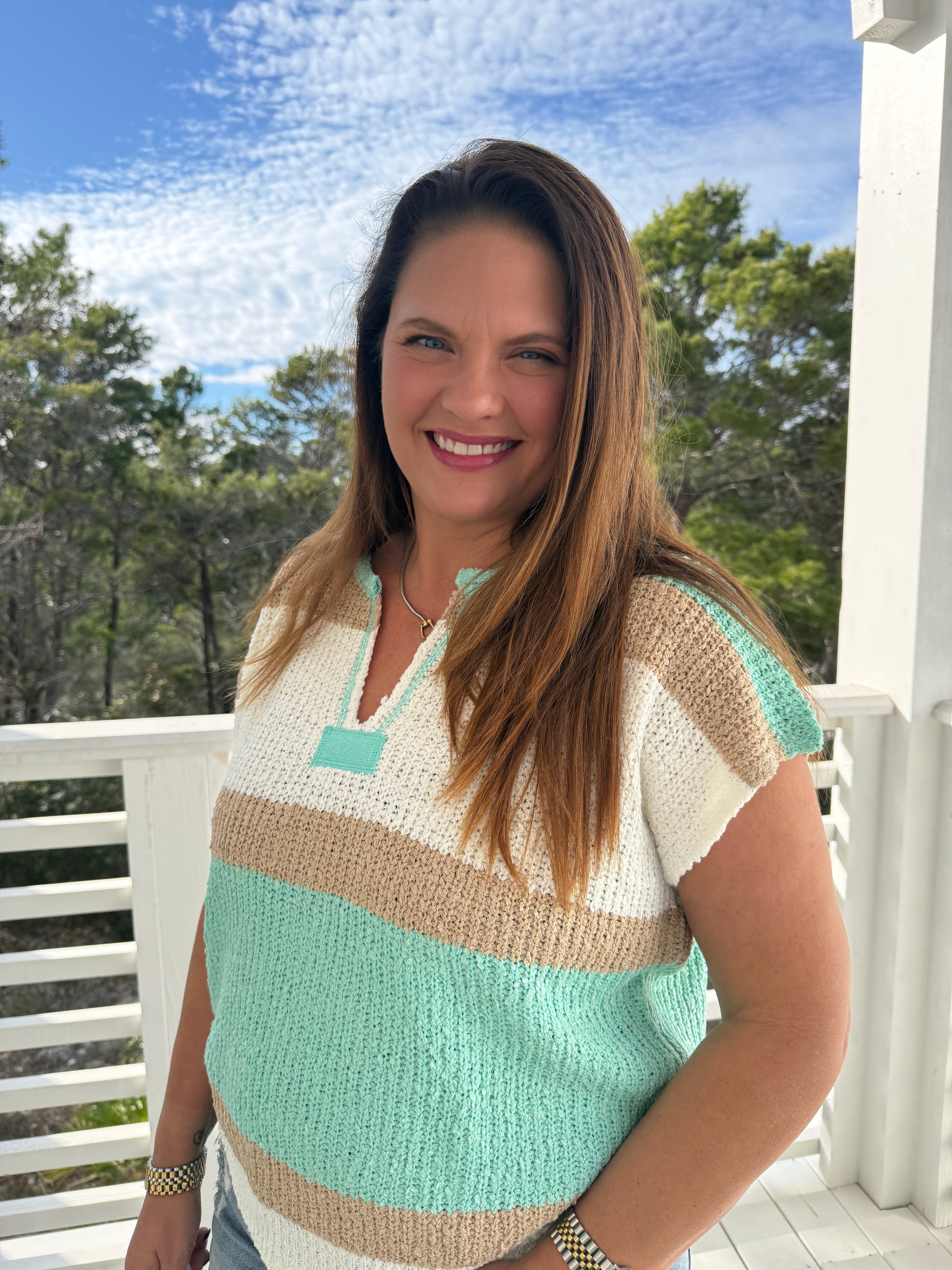 Short Sleeve Color Block Stripe Top by Sew In Love (Ships 2-3 weeks) - BFF Here