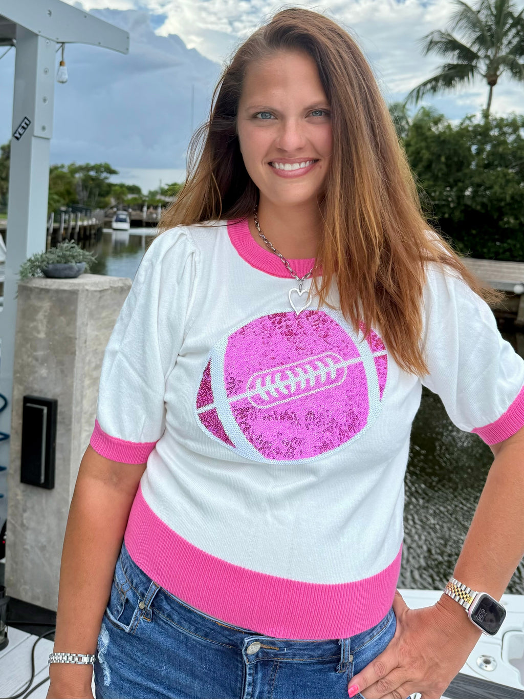 Game Day Glam Knit Top - BFF Here