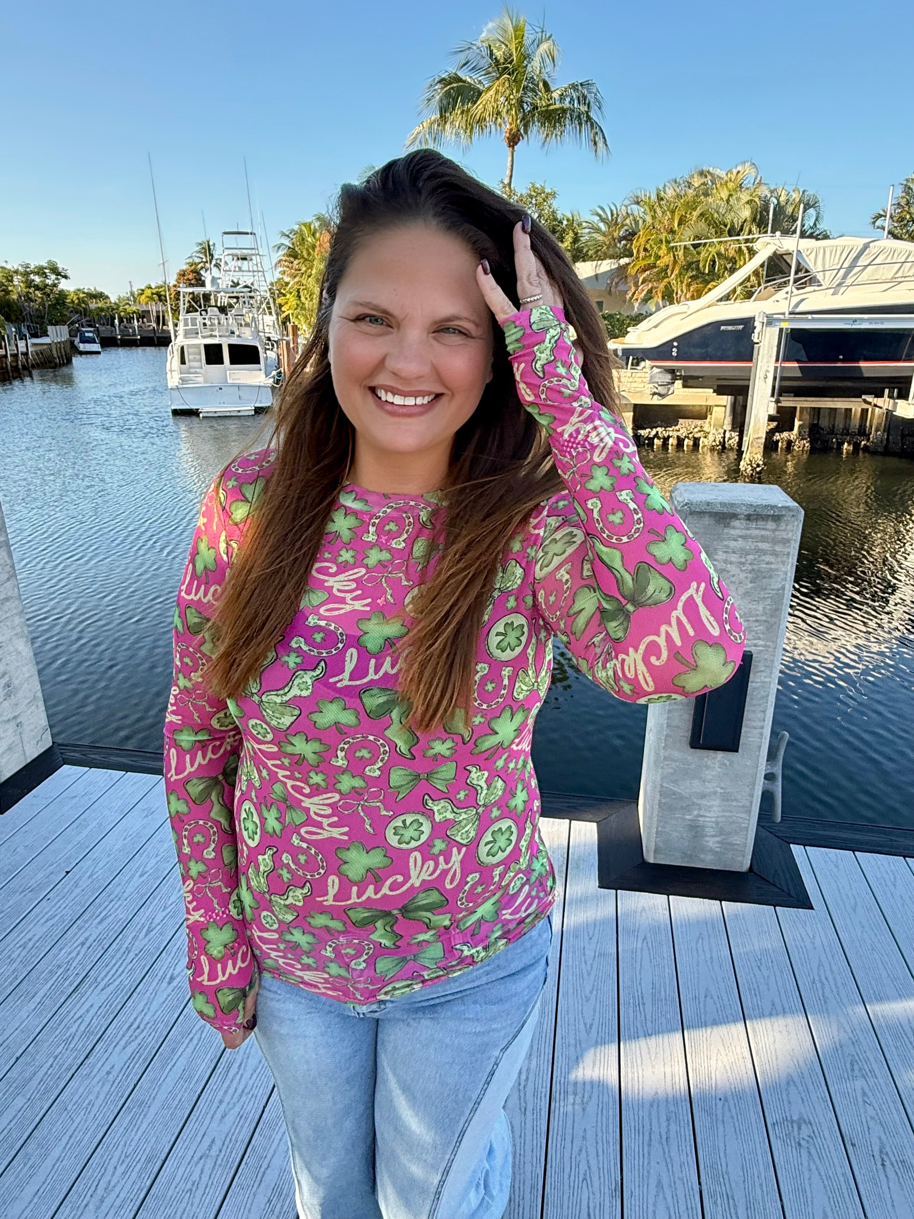 Lucky Girl Mesh Top by Blakeley - BFF Here