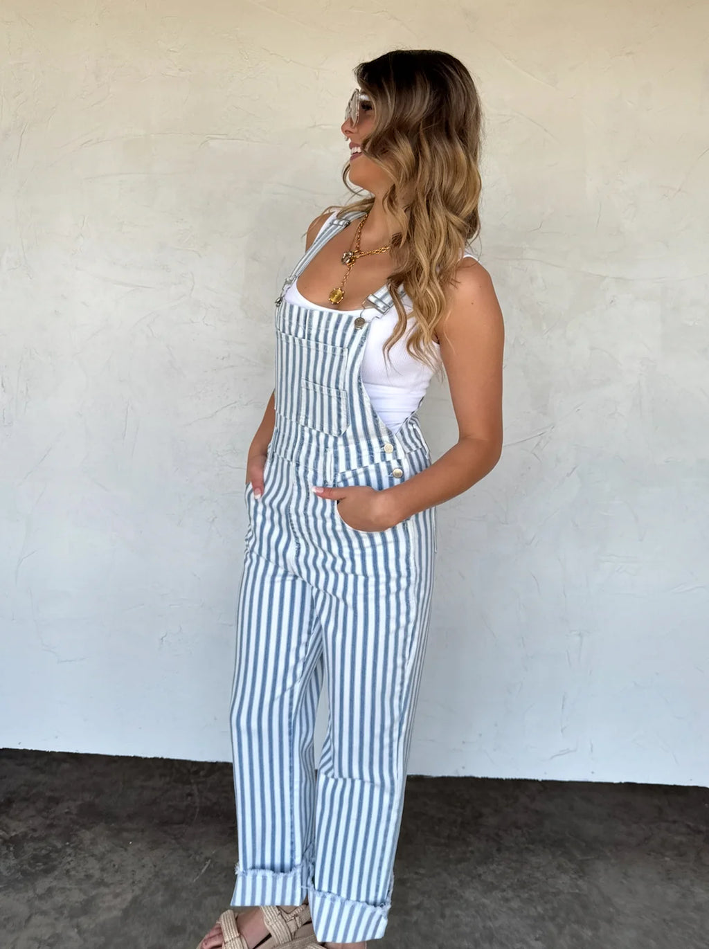 Dahlia Stripe Overalls by Blakeley - BFF Here
