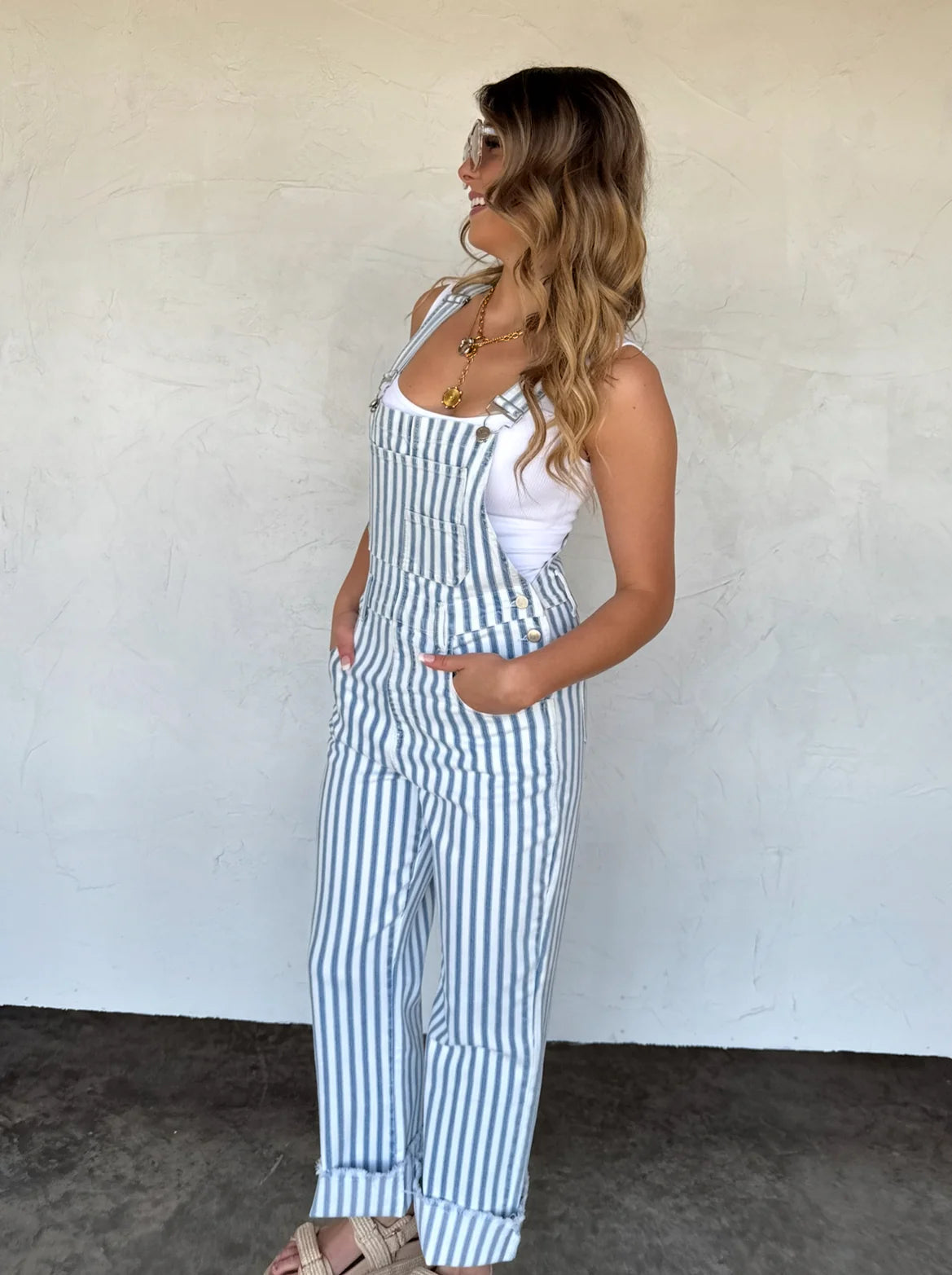 Dahlia Stripe Overalls by Blakeley - BFF Here