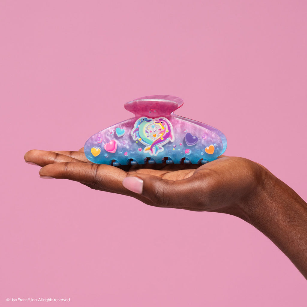 Lisa Frank X Kitsch Glitter Claw Clip in Dancing Dolphins™