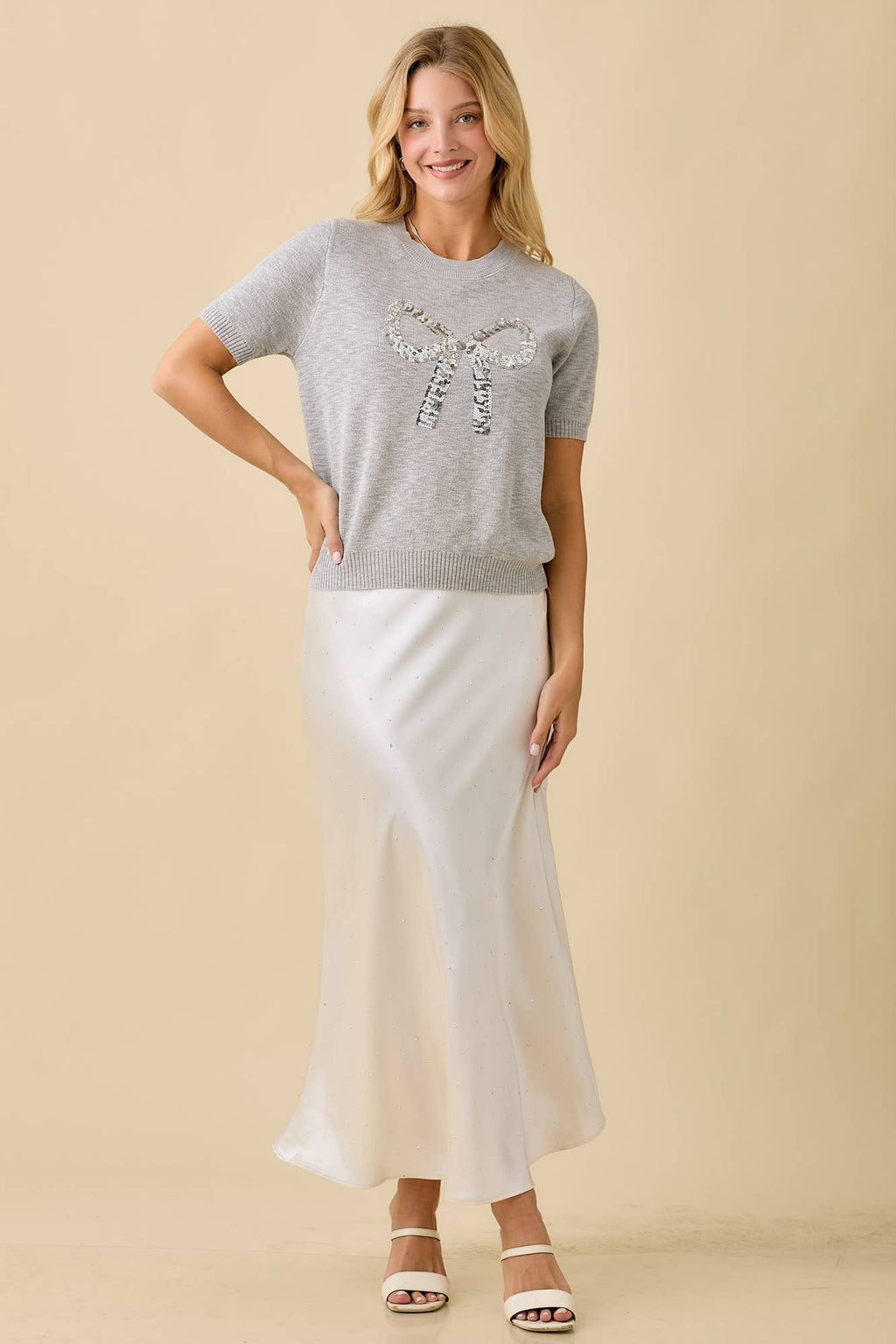Too Glam to Give a Bow Sweater by Main Strip - BFF Here