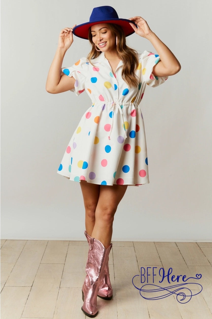 Polka Perfection: Stylish Mini Dress - BFF Here