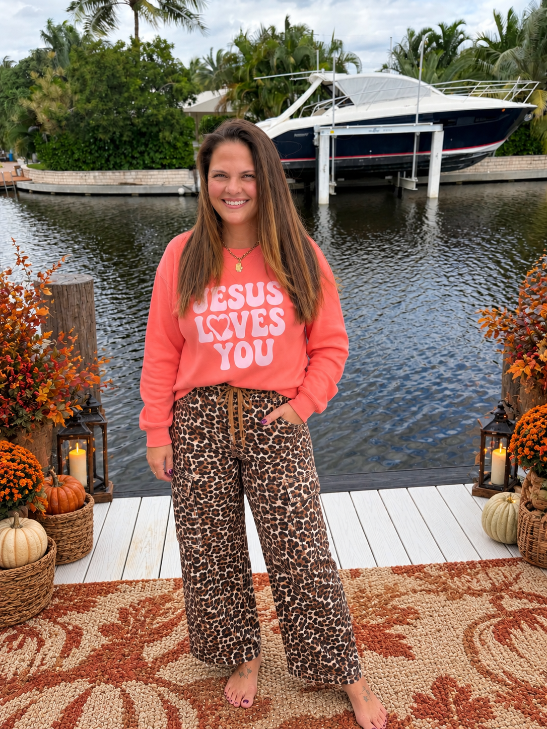 PREORDER: Fierce & Free Exposed Seam Leopard Cargo Pants (ETA: December) - BFF Here