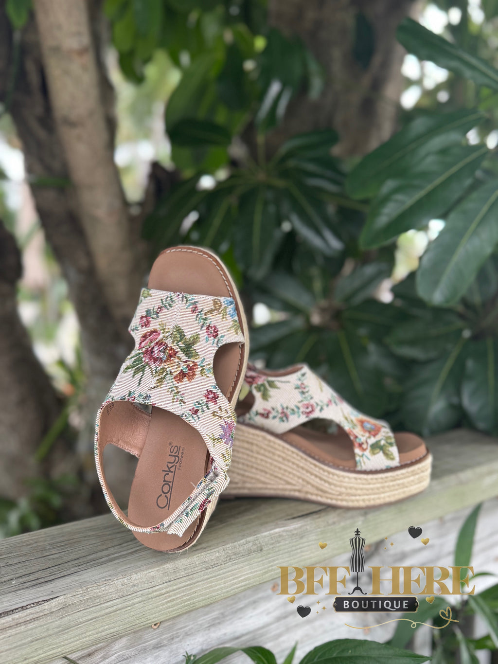 Freddie - Sand Brocade Floral by Corkys - BFF Here