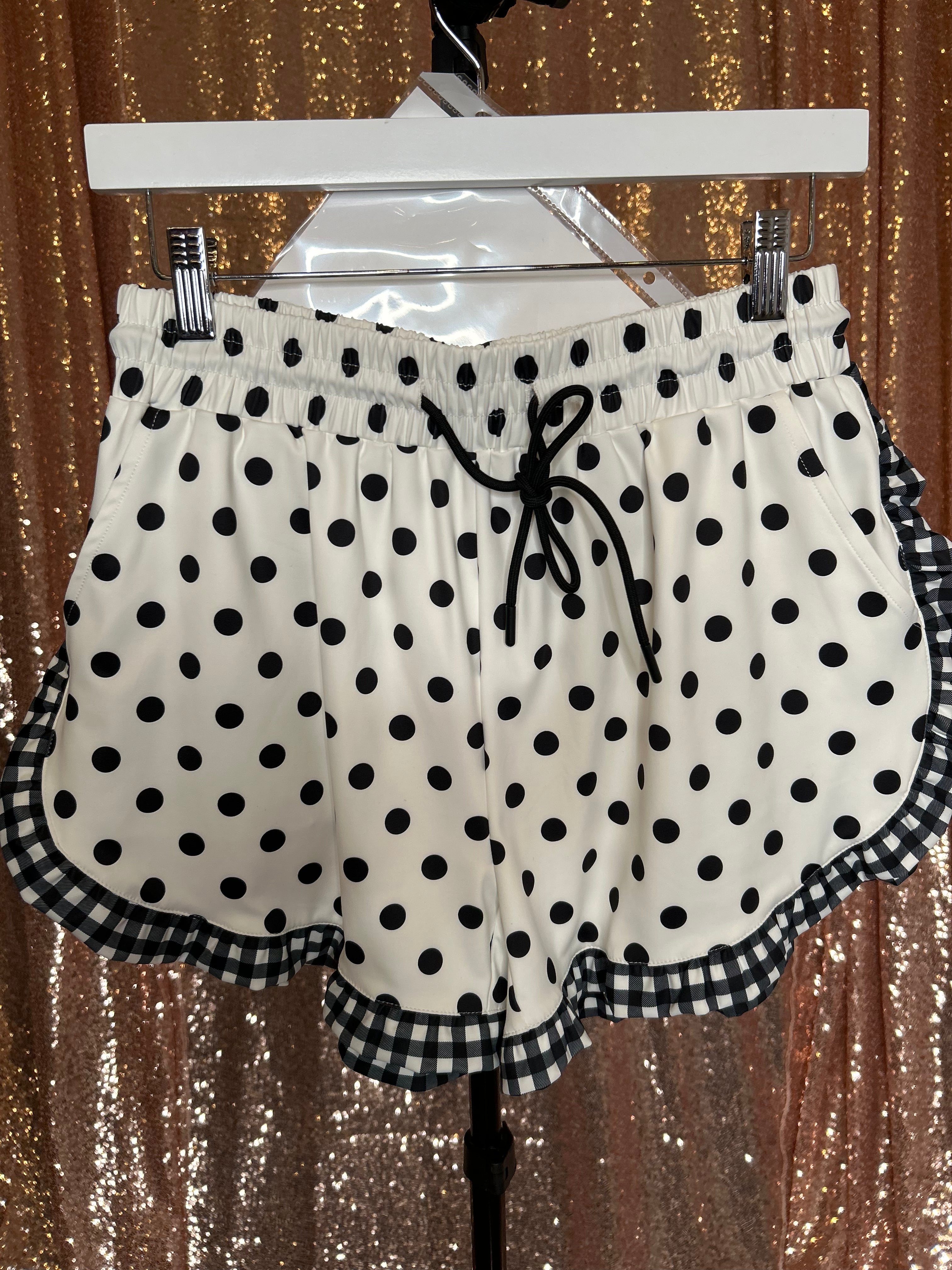 PREORDER: White Polka Dot Ruffle Shorts High Waisted Shorts by Jess Lea (Array) ETA: March