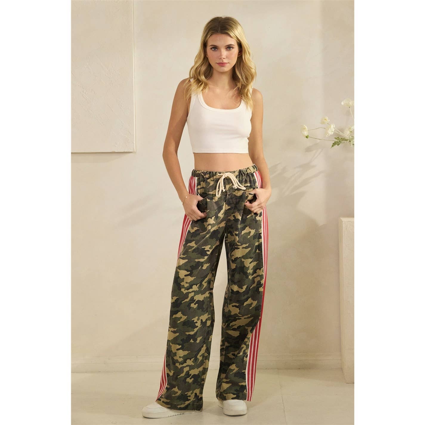 Sport Striped Wide Legged Pants - BFF Here