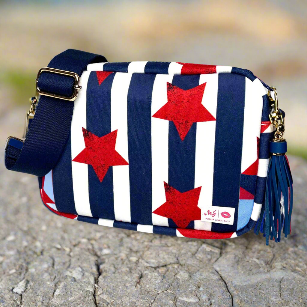 Stars and Stripes Uptown by Makeup Junkie Bags - BFF Here