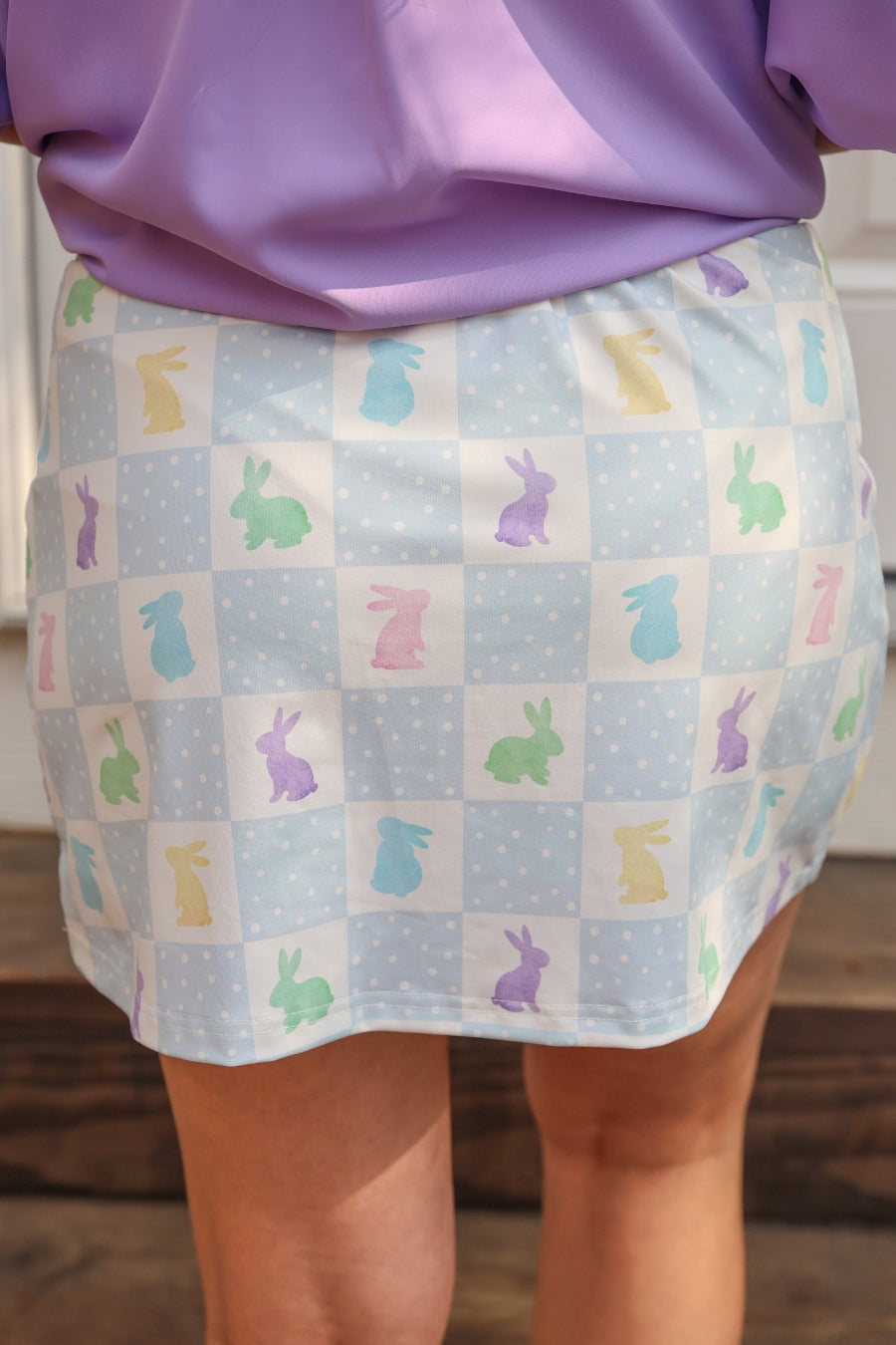 PREORDER:  Springtime Hop Checkered Skort by Jess Lea (ETA: Late February /. Early March)