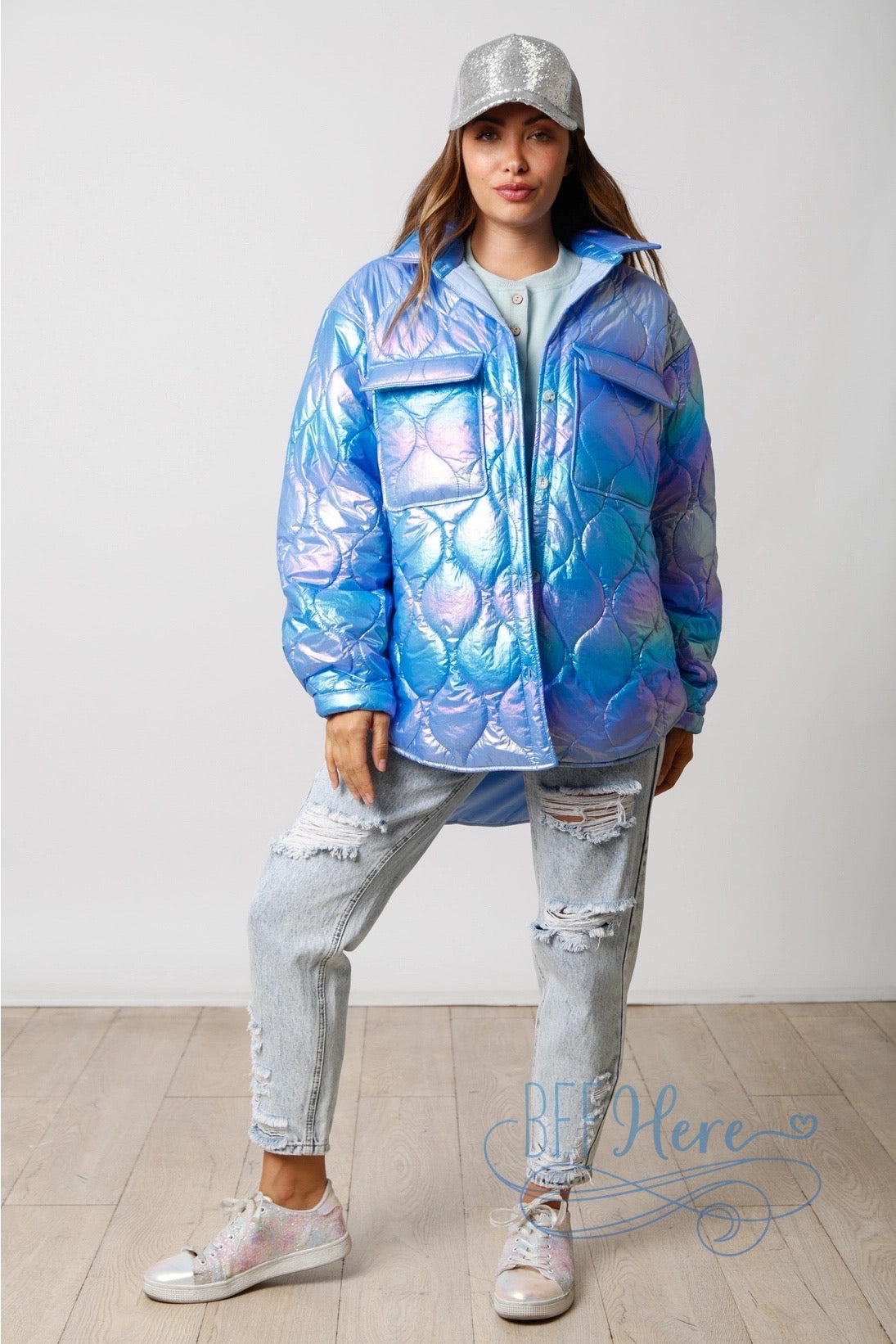 Mystical Glow Iridescent Puffer Jacket / Choice of Color - BFF Here