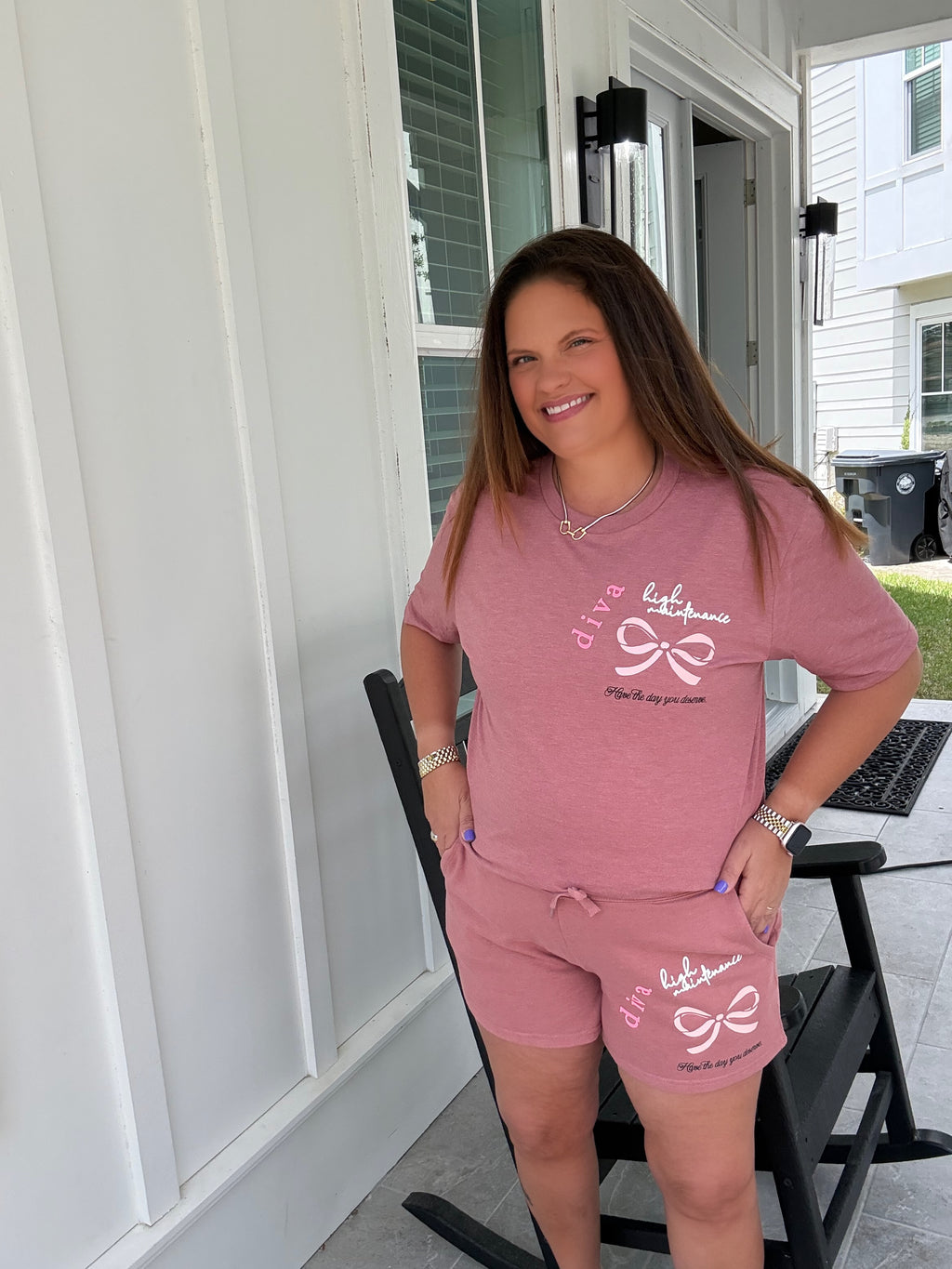 Diva Mauve Patch Tee by Southern Bliss (ARRAY) — Ships in 2-3 weeks - BFF Here