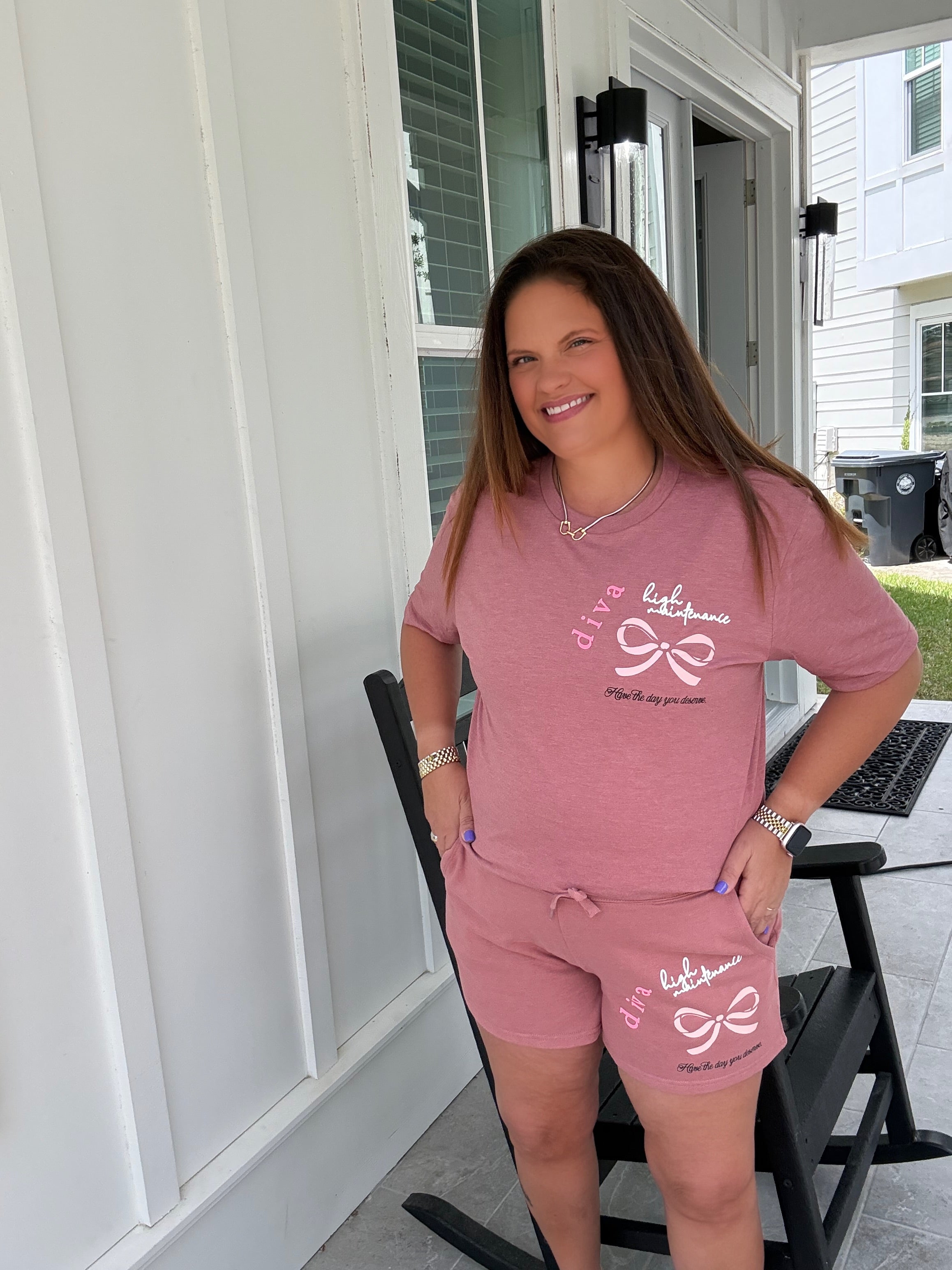 Diva Mauve Patch Tee by Southern Bliss (ARRAY) — Ships in 2-3 weeks - BFF Here