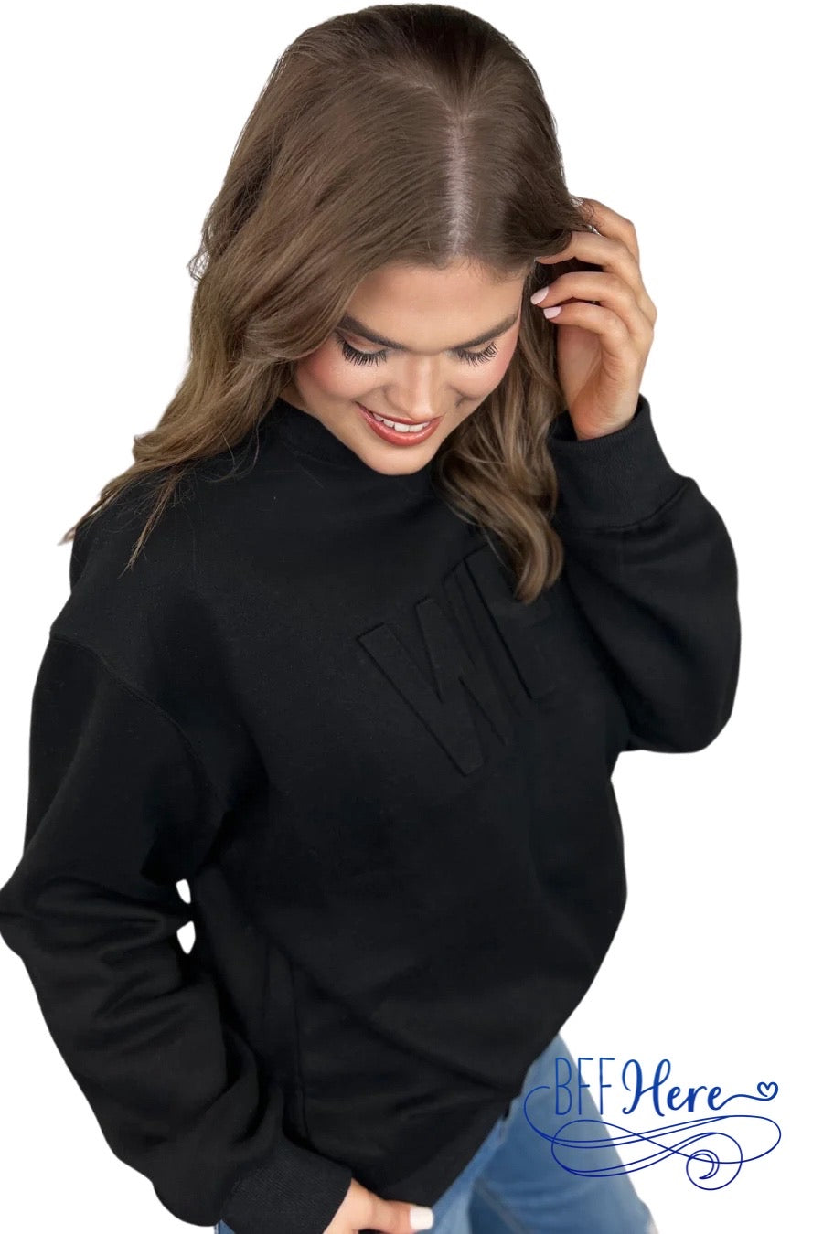Wife Embossed Sweatshirt - BFF Here