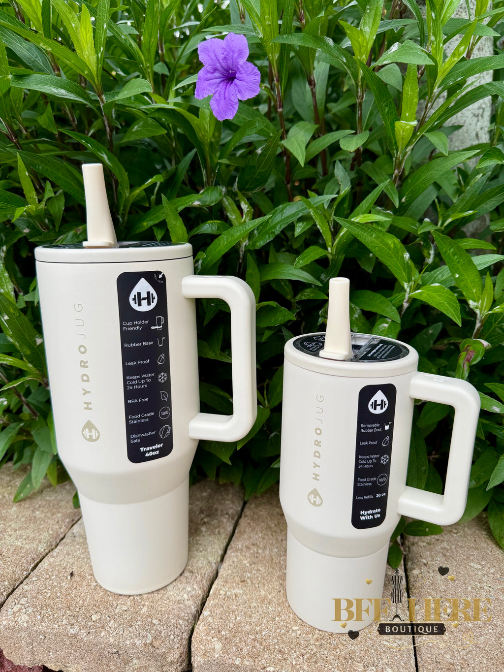 HydroJug Traveler - 20oz.  /  Cream - BFF Here