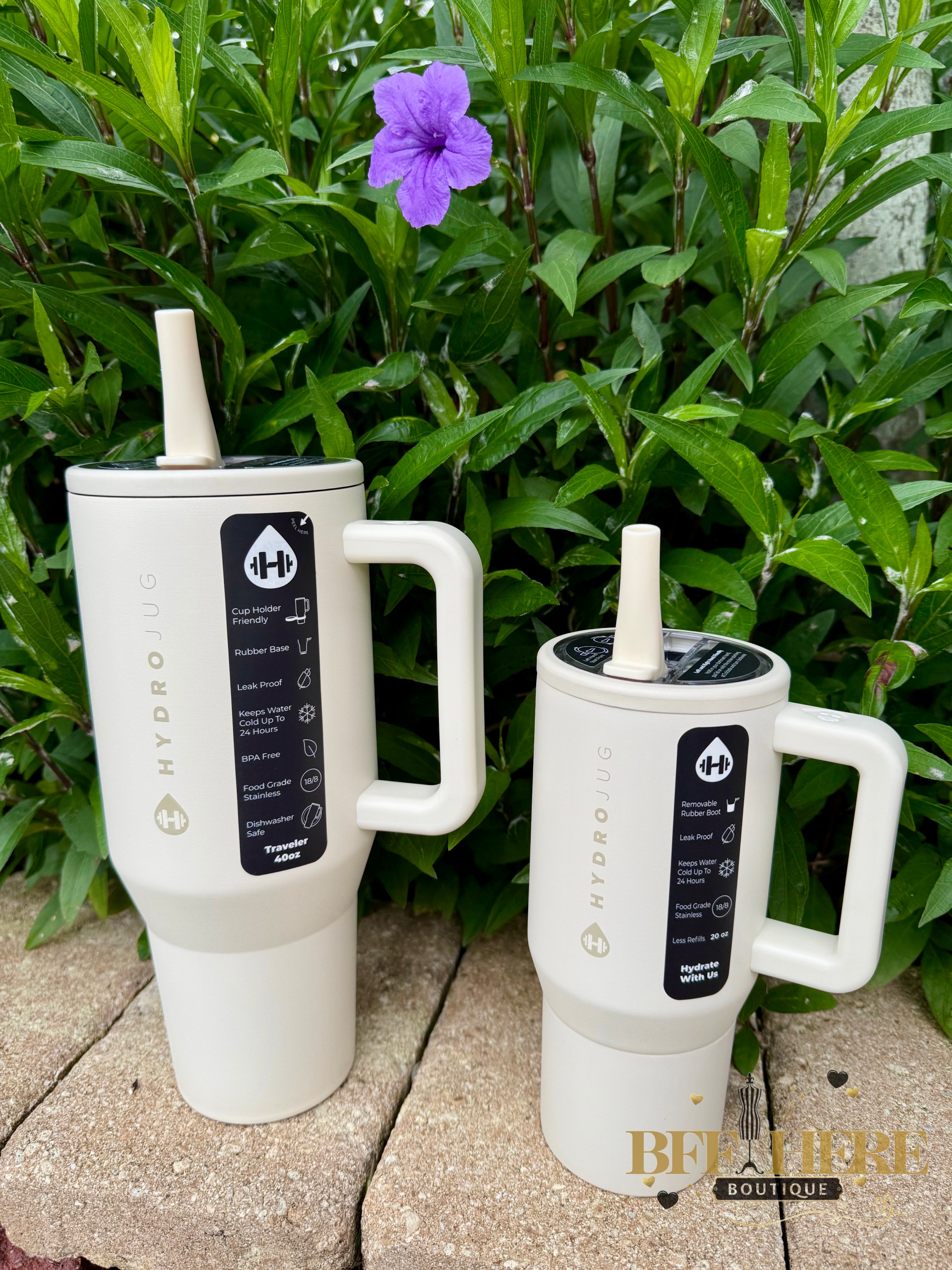 HydroJug Traveler - 20oz.  /  Cream - BFF Here