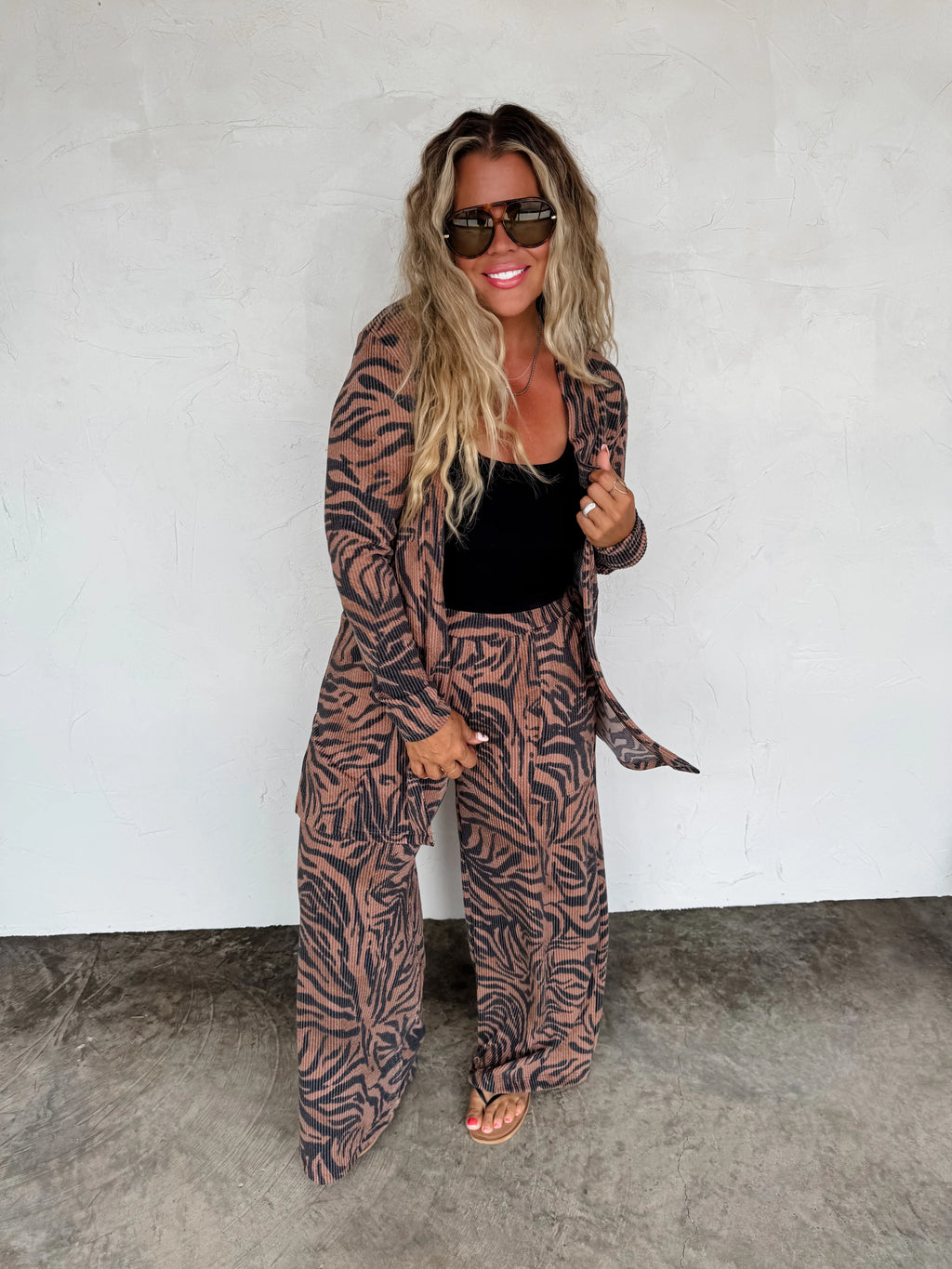 PREORDER: Haddie Zebra Wide Leg Pants by Blakeley (ETA: Beginning of November) - BFF Here
