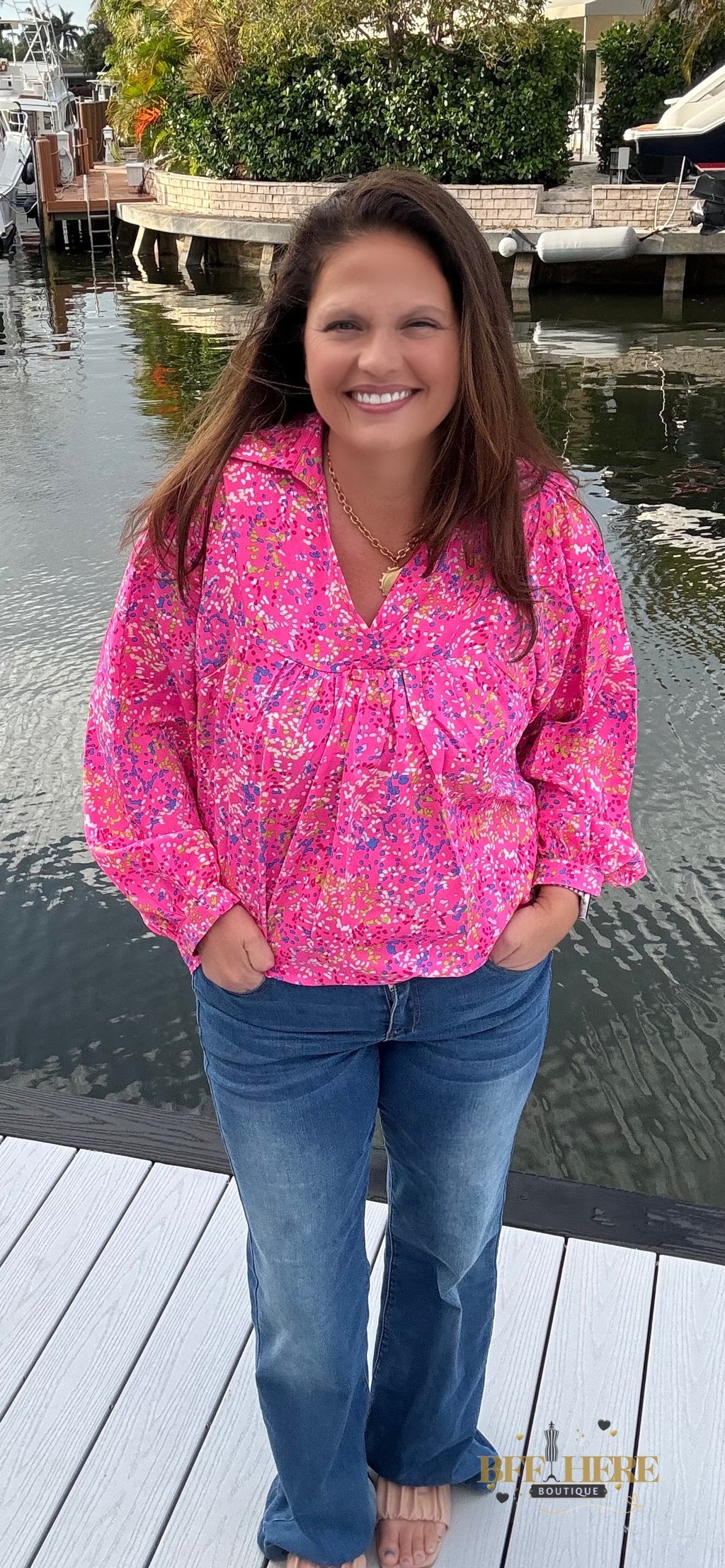 Pink Confetti Blouse - BFF Here