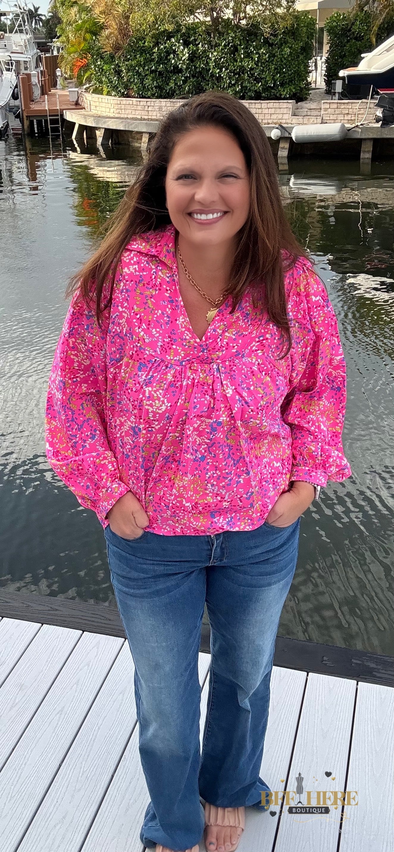 Pink Confetti Blouse - BFF Here