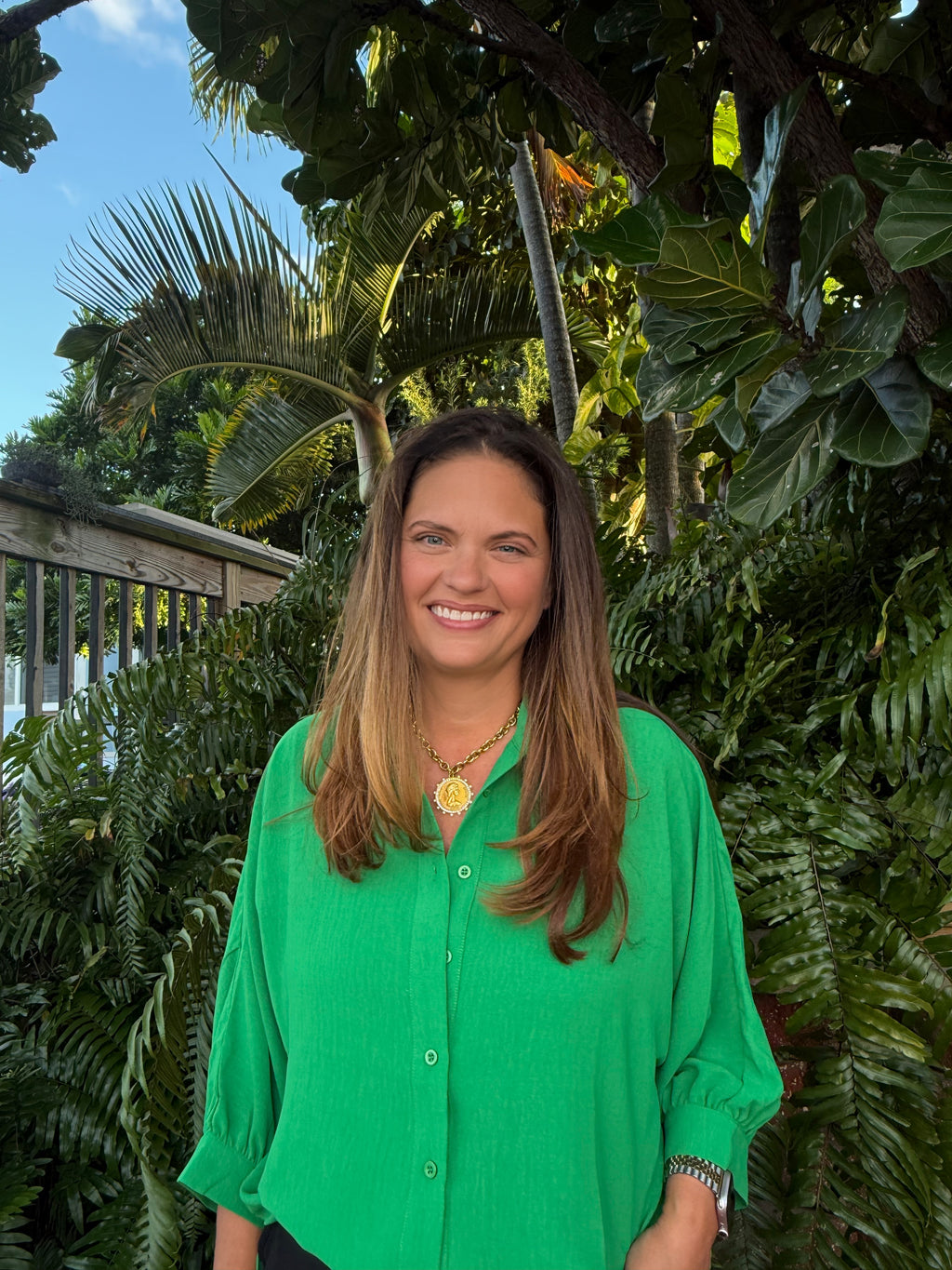 Sloane Button Up Top by Jess Lea / Green - BFF Here
