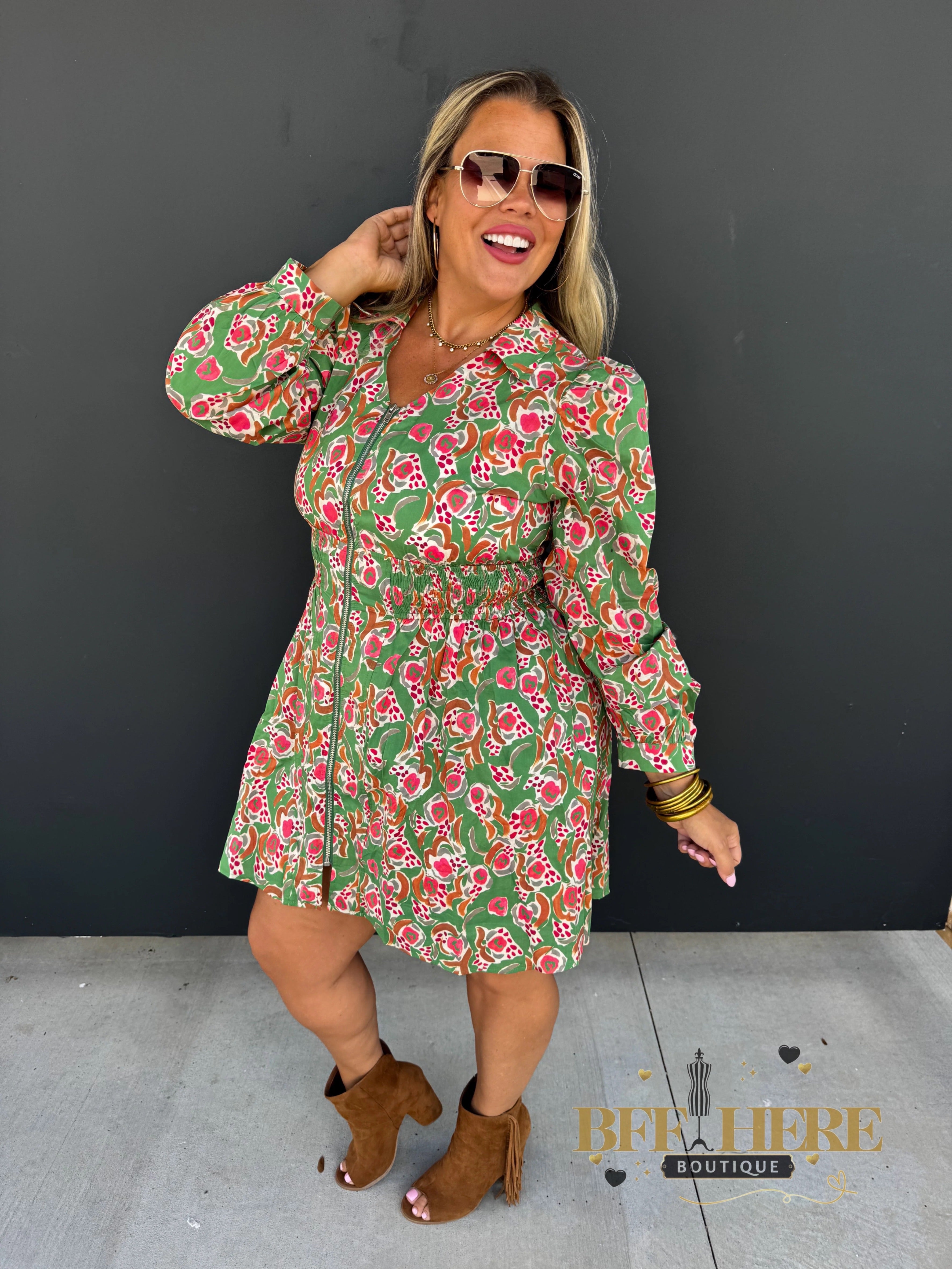 Evangeline Zipper Dress - BFF Here