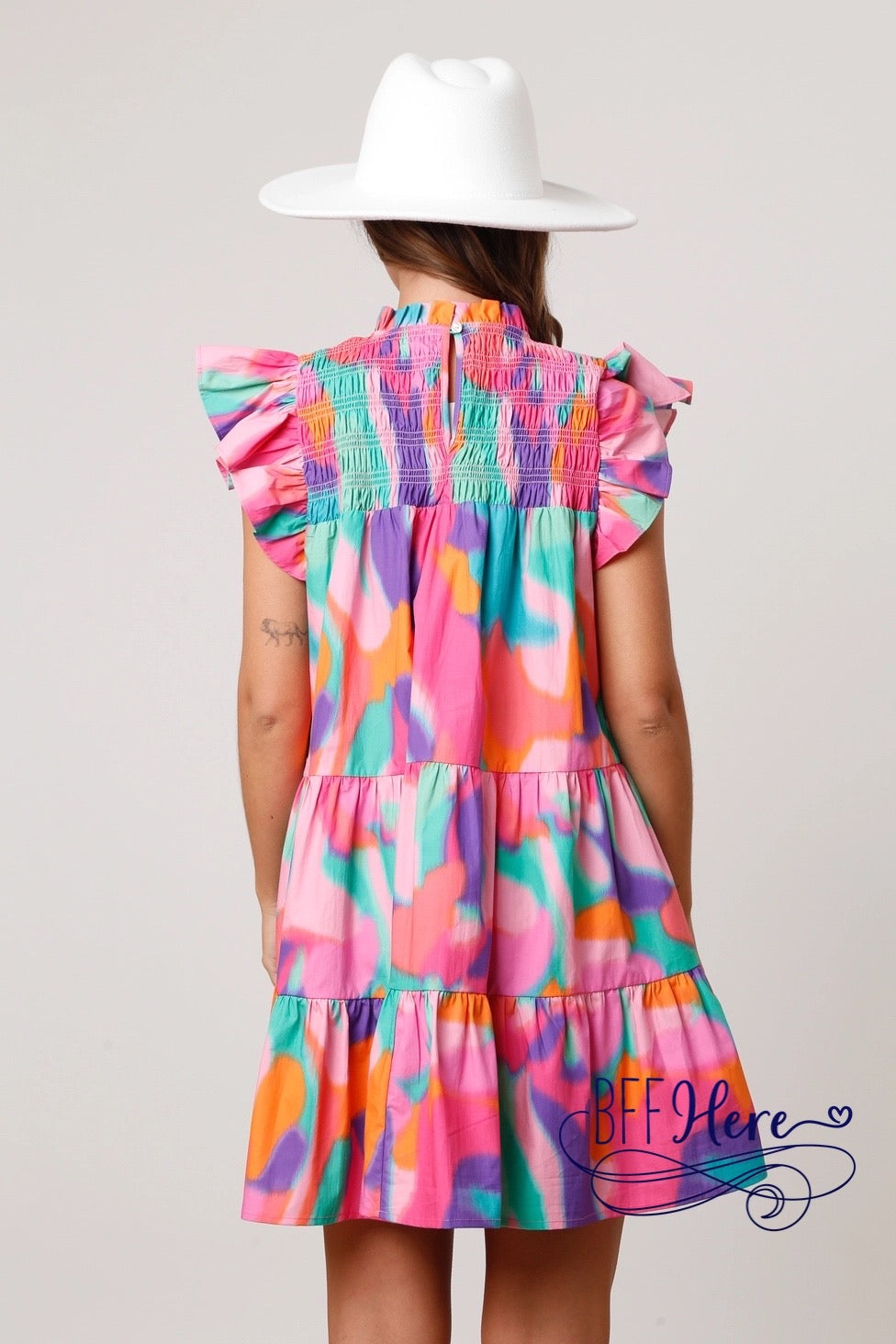 PREORDER: Artistic Flair: Poplin Brush Print Mini Dress (Ships End of January) - BFF Here