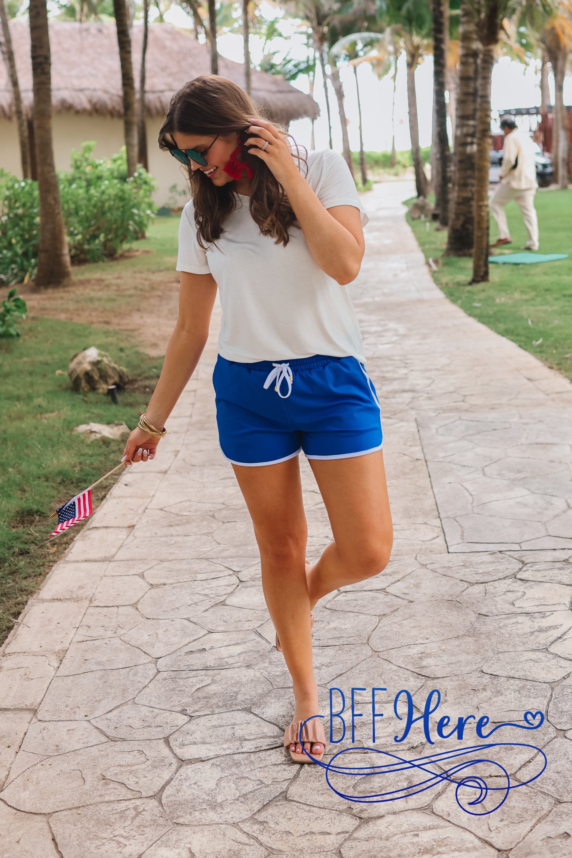 PREORDER: Blue & White Everyday Shorts by Jess Lea (Ships End of February) - BFF Here