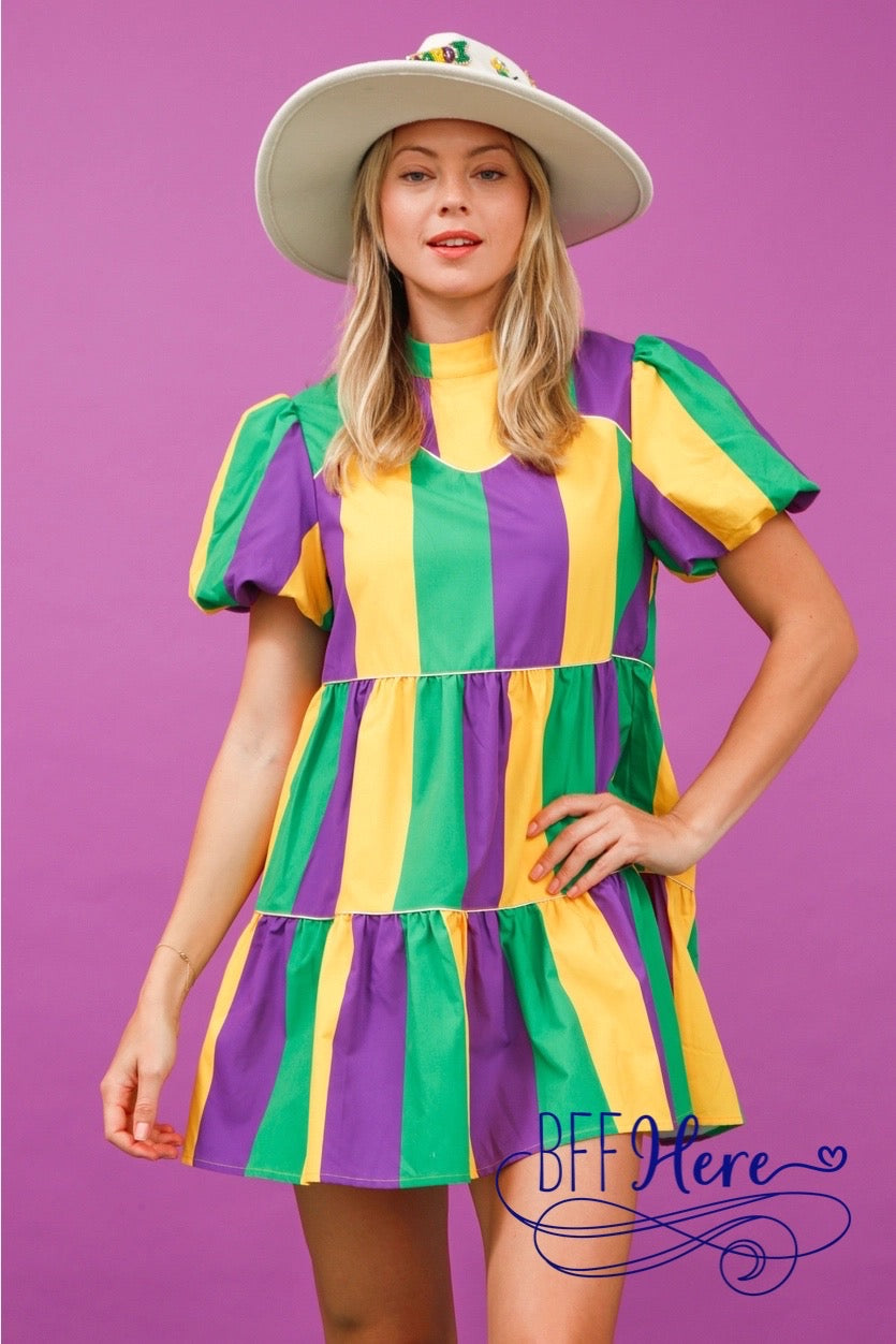 Carnival Stripes: Mardi Gras Poplin Delight - BFF Here