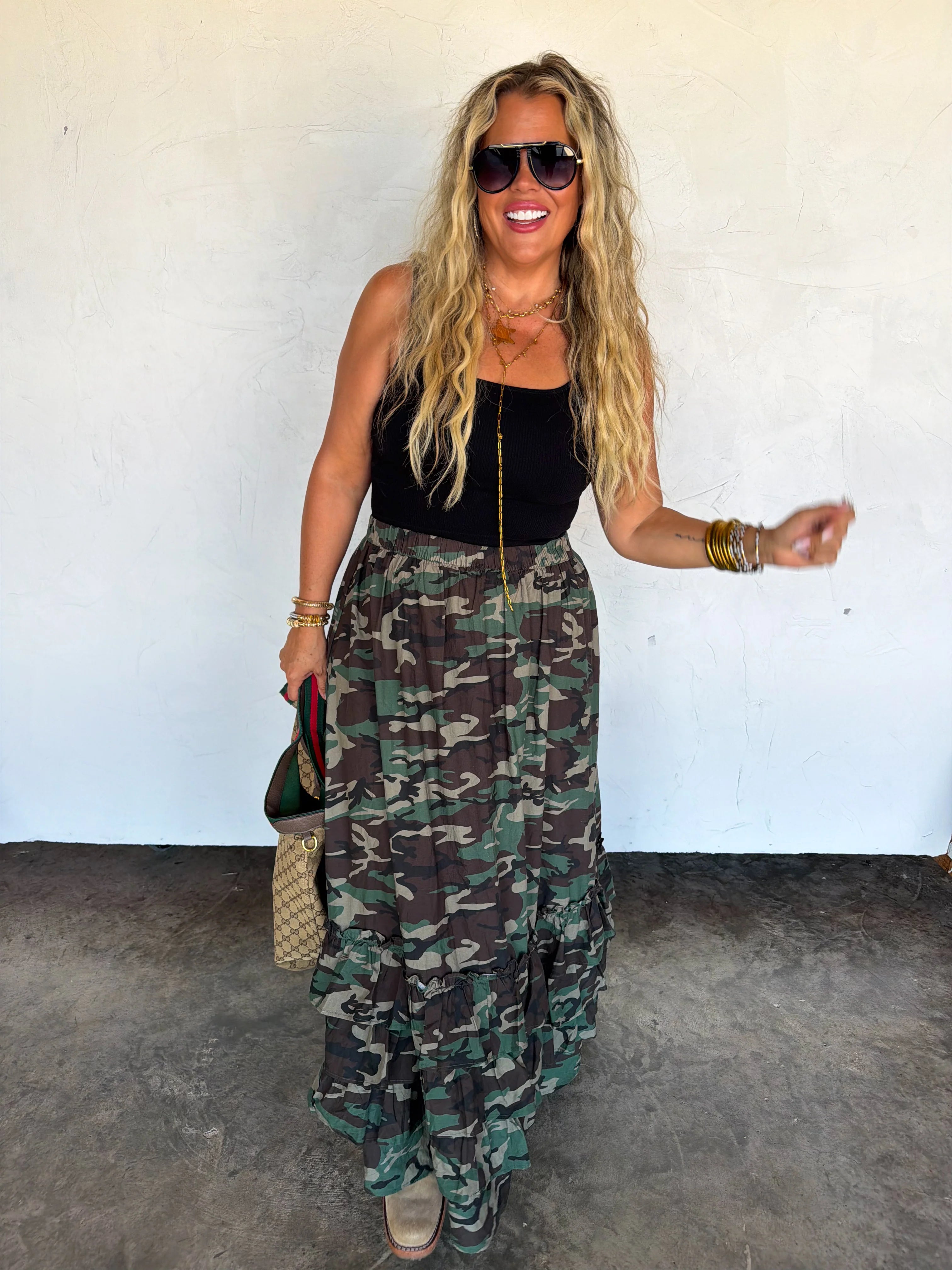 PREORDER: Hidden Gem Camo Maxi Skirt by Blakeley (ETA: November)