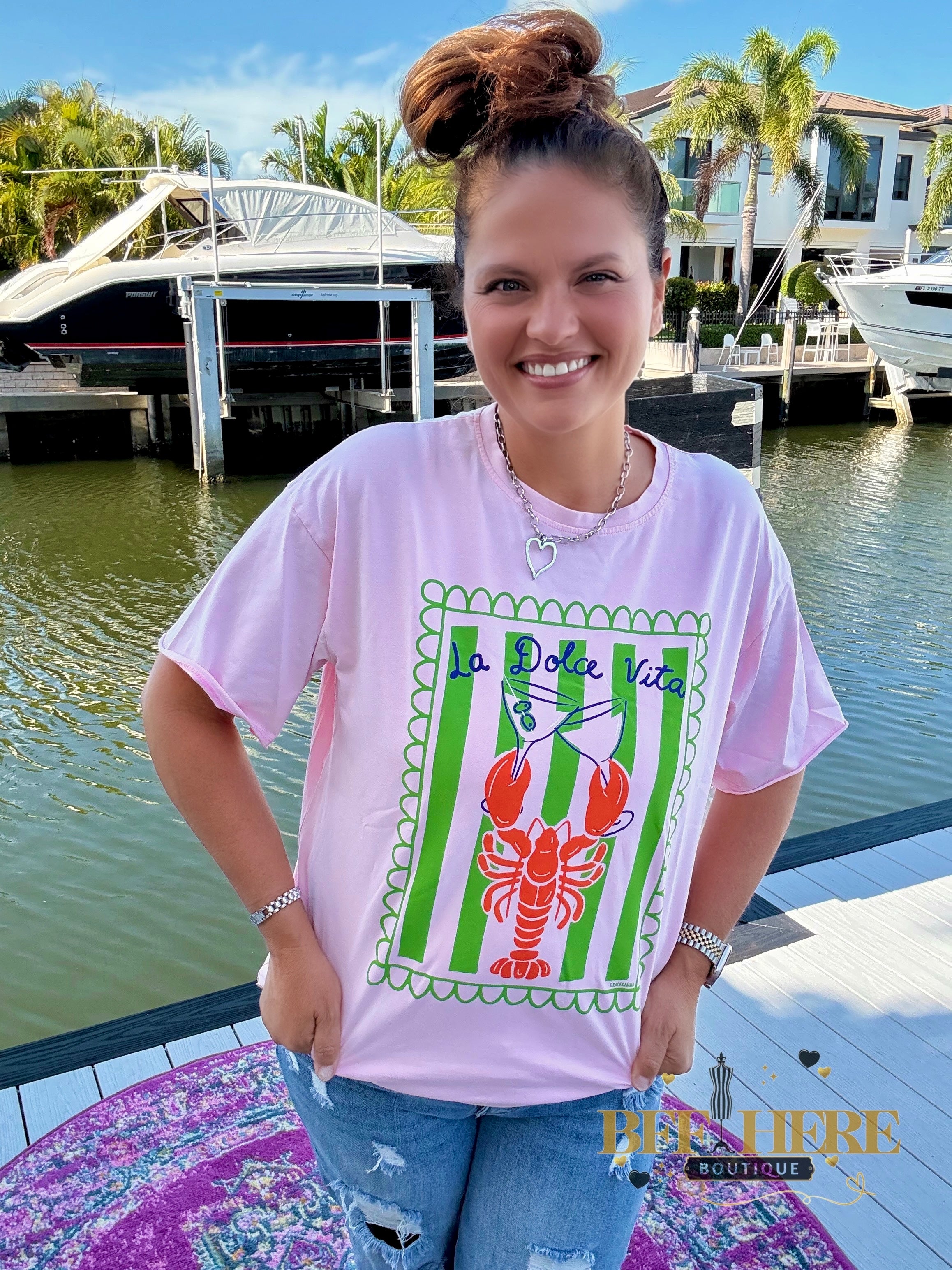 Dolce Vita on Pink Tee by Grace + Emma - BFF Here