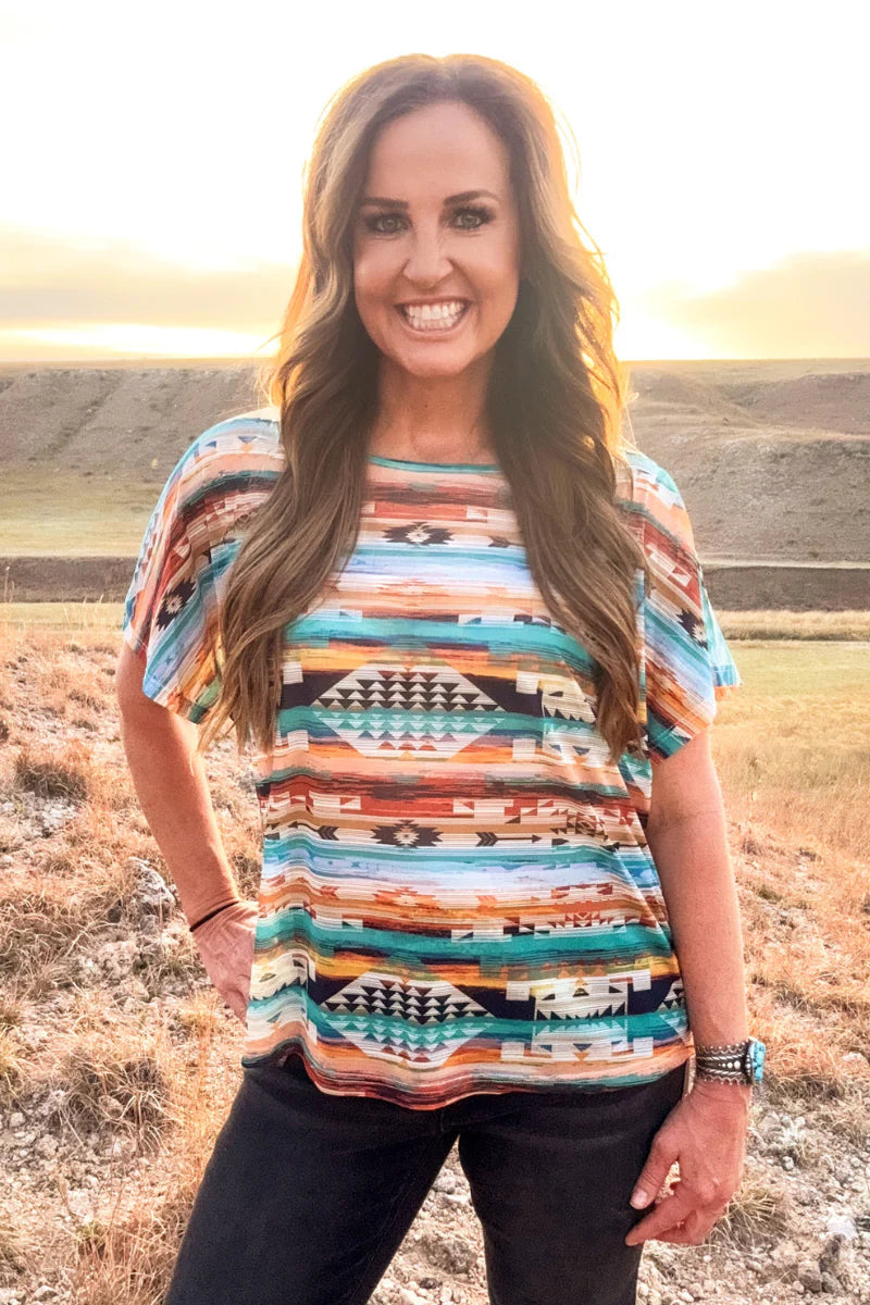 Aztec Daze Mesh Top by Sterling Kreek - BFF Here