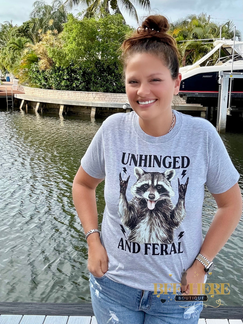 Unhinged And Feral  Tee - BFF Here