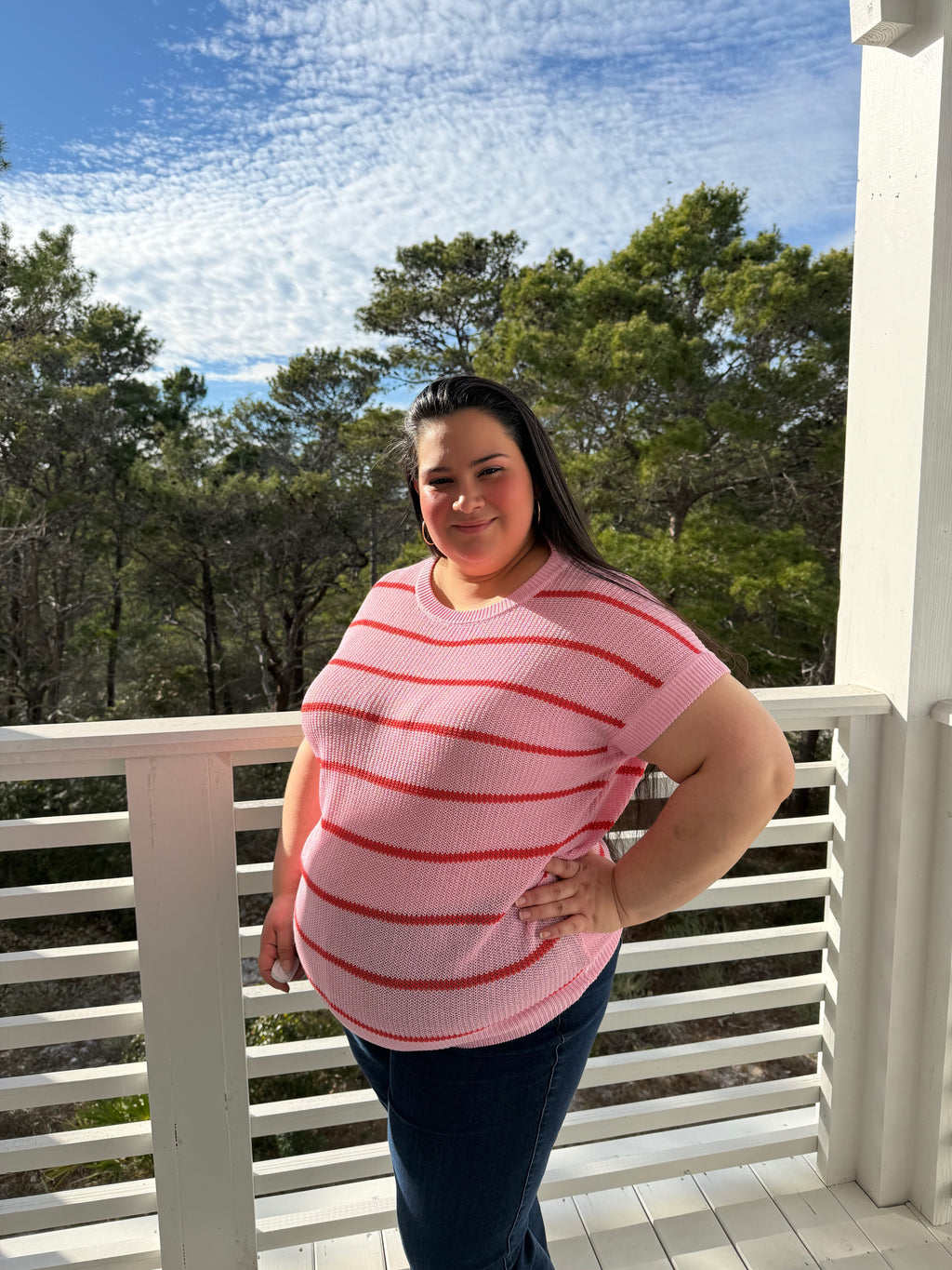 Relaxed Fit Striped Short Sleeve Knit Top by Sew In Love (Ships 2-3 weeks) - BFF Here
