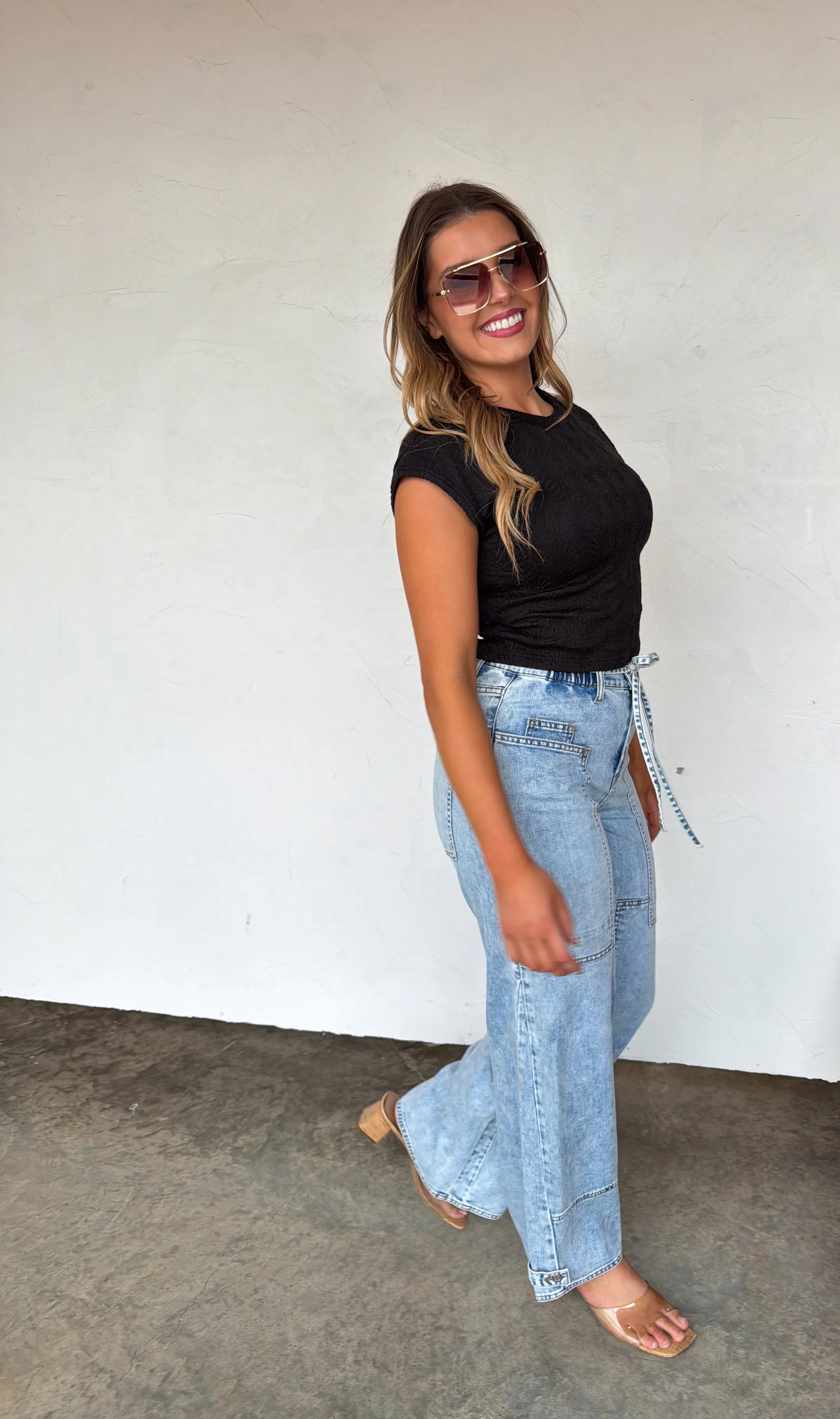PREORDER: Jovie Tie Waist Jeans  by Blakeley (ETA: May) - BFF Here