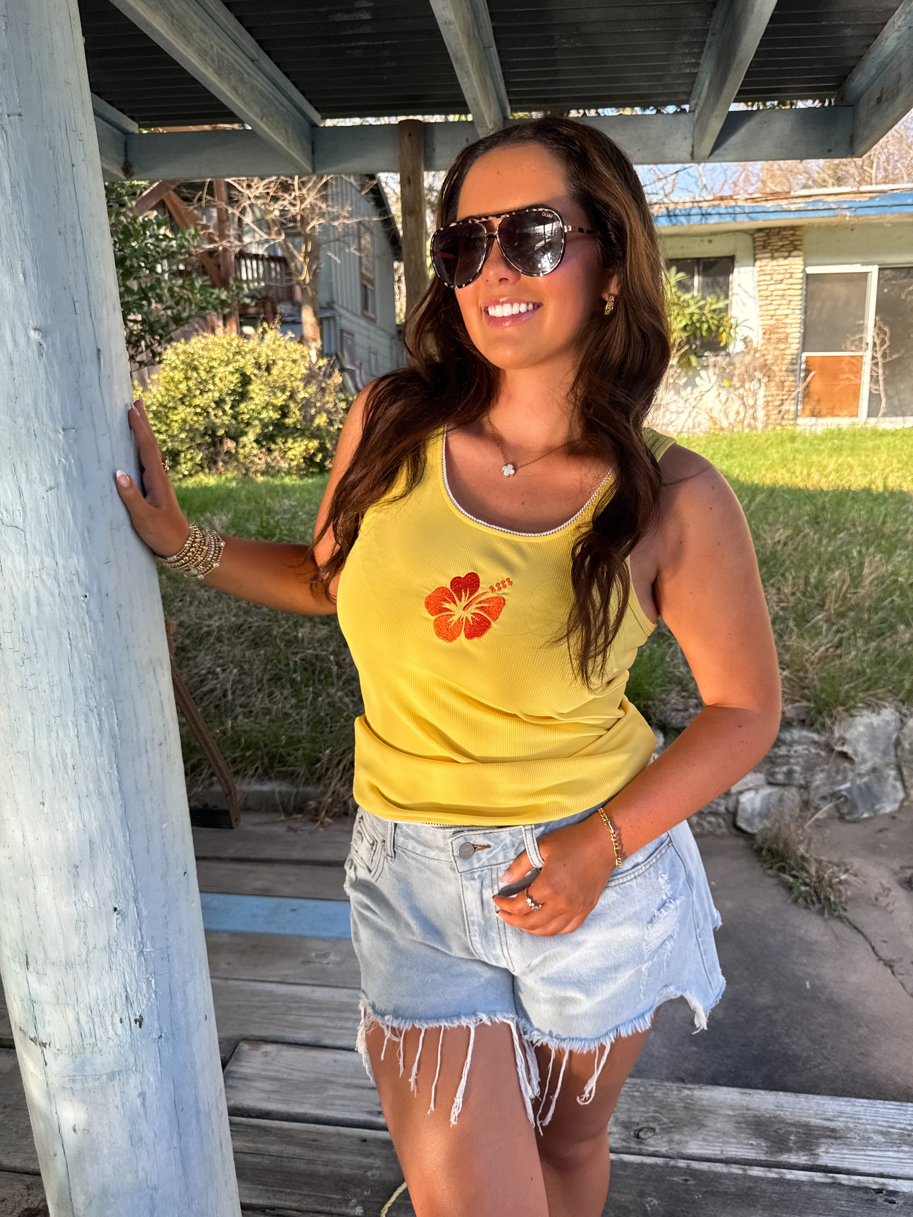PREORDER: Hibiscus Ribbed Tank by Blakeley (ETA JUNE) - BFF Here
