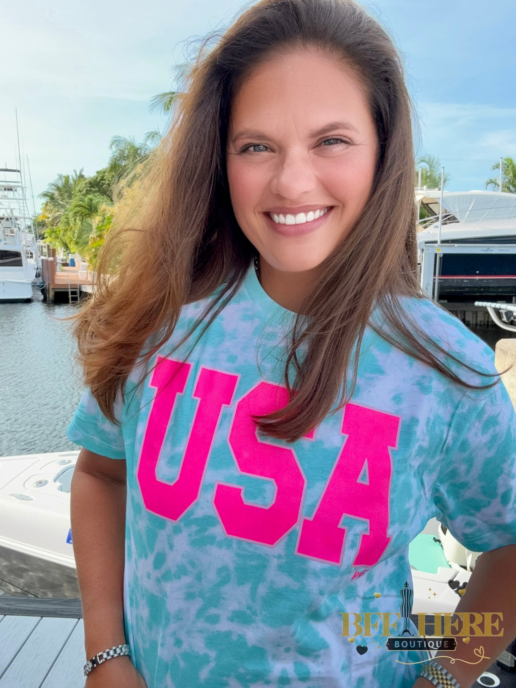 USA Aqua Tee - BFF Here