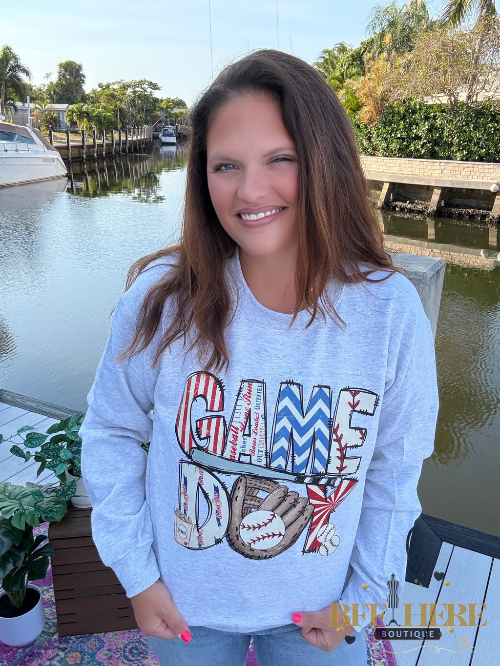 Heart on the Field Game Day Sweatshirt - BFF Here