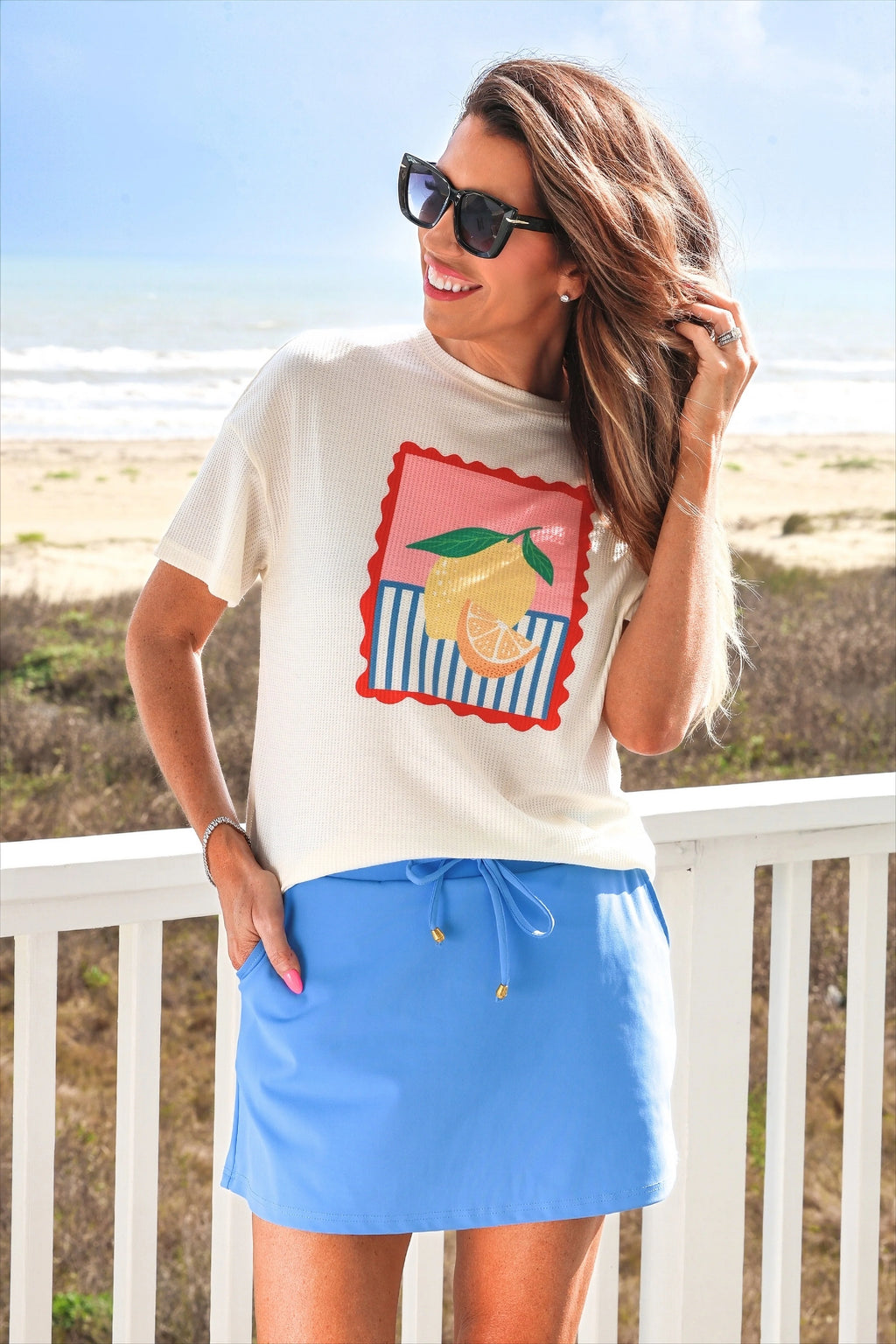 Weekend Waffle Tee / Lemon by Jess Lea - BFF Here