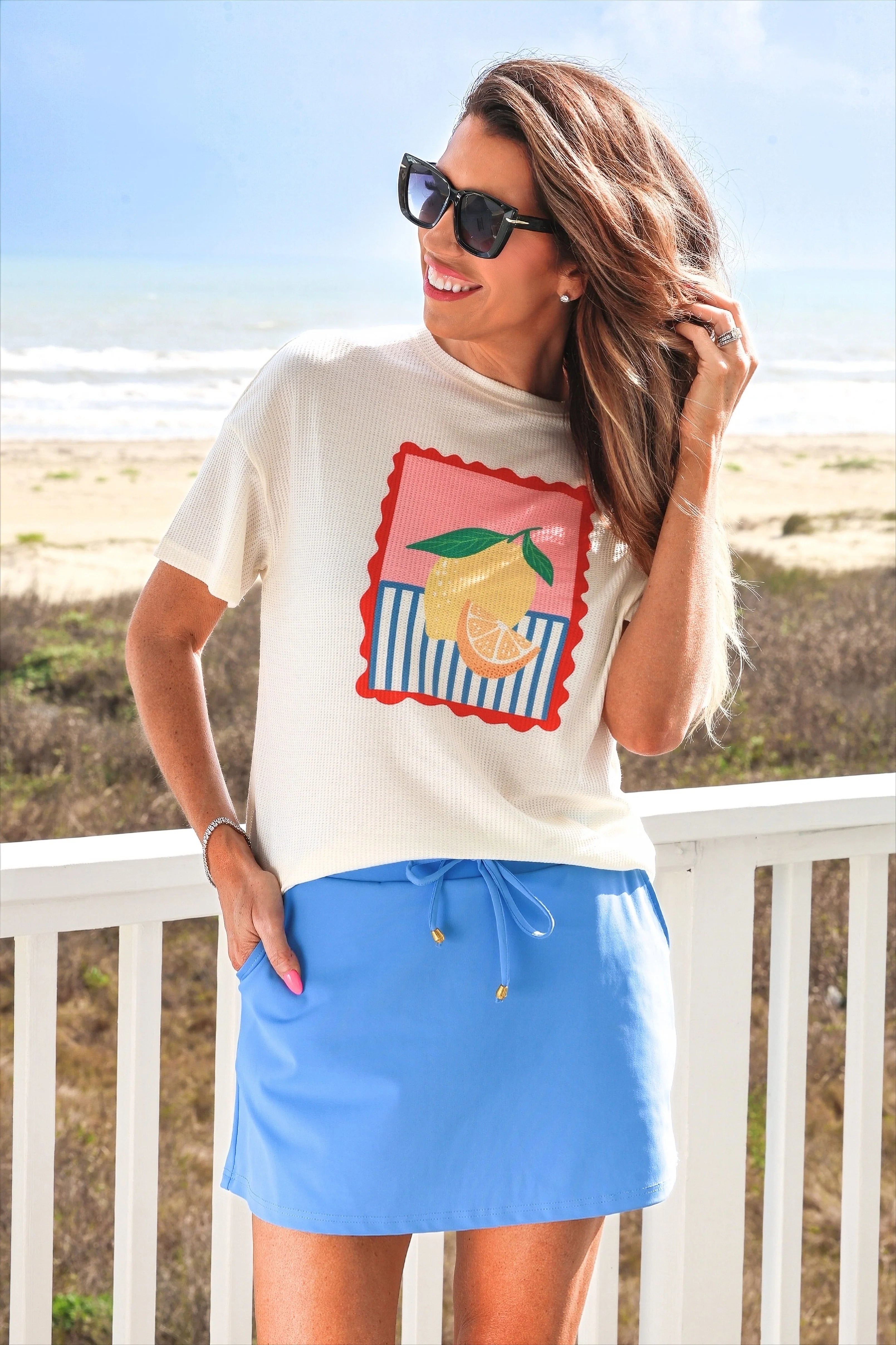 Weekend Waffle Tee / Lemon by Jess Lea - BFF Here