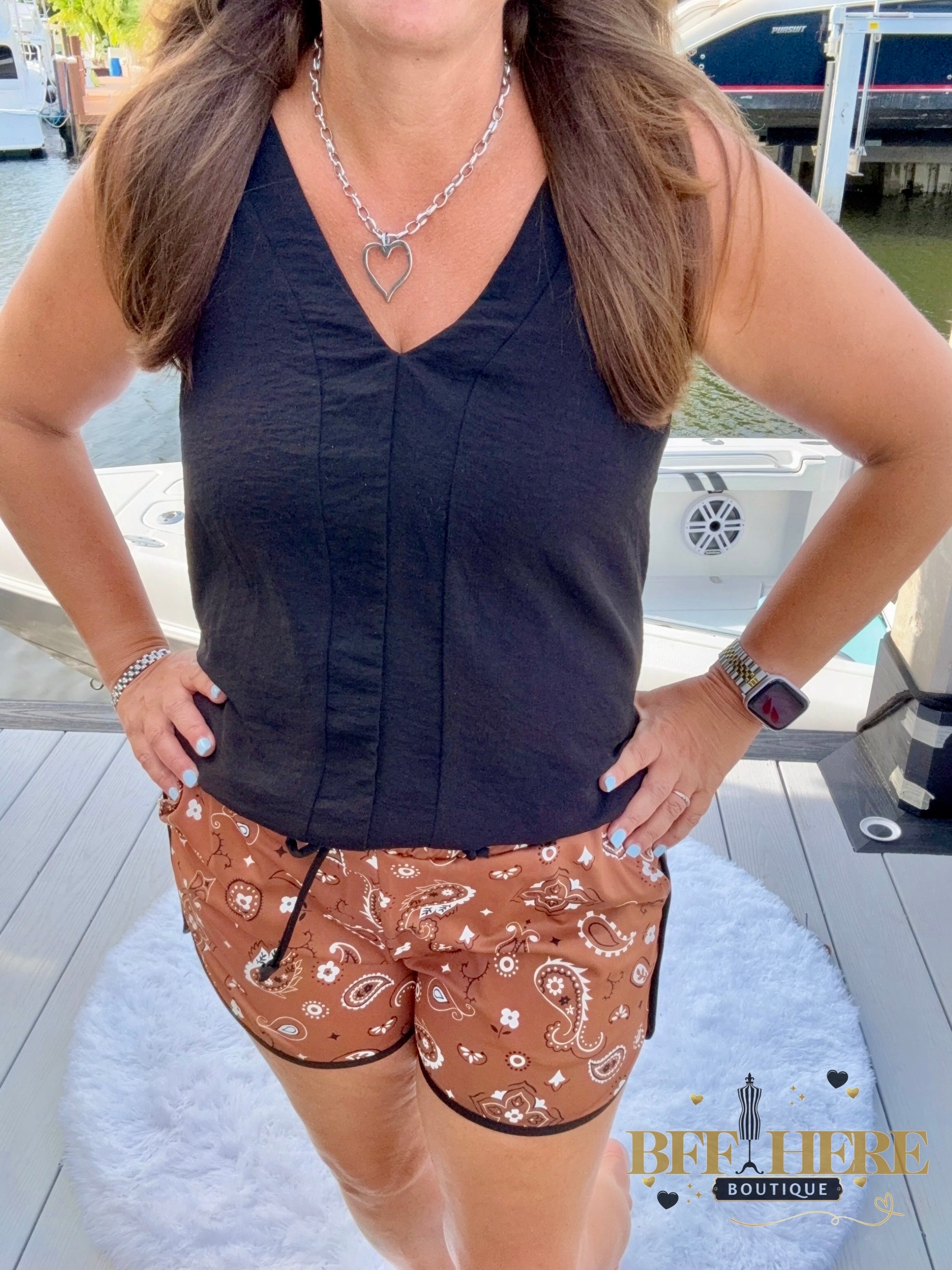Bandana Babe Shorts / Brown by Sterling Kreek - BFF Here