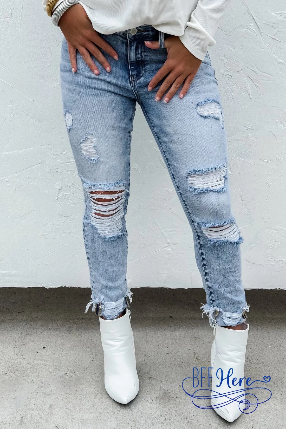 PREORDER:  Billie Distressed Skinny Jeans by Blakeley (Ships Middle of January ) - BFF Here