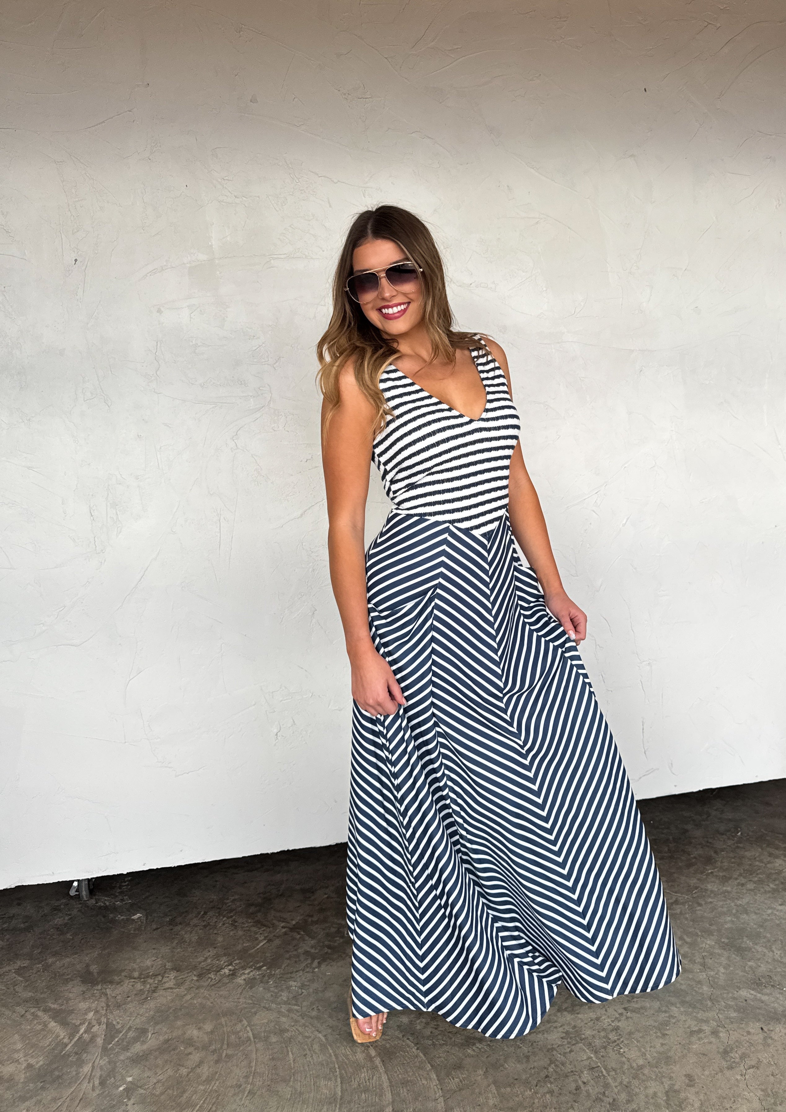 PREORDER- SPRING LUCIANA STRIPE DRESS - BFF Here